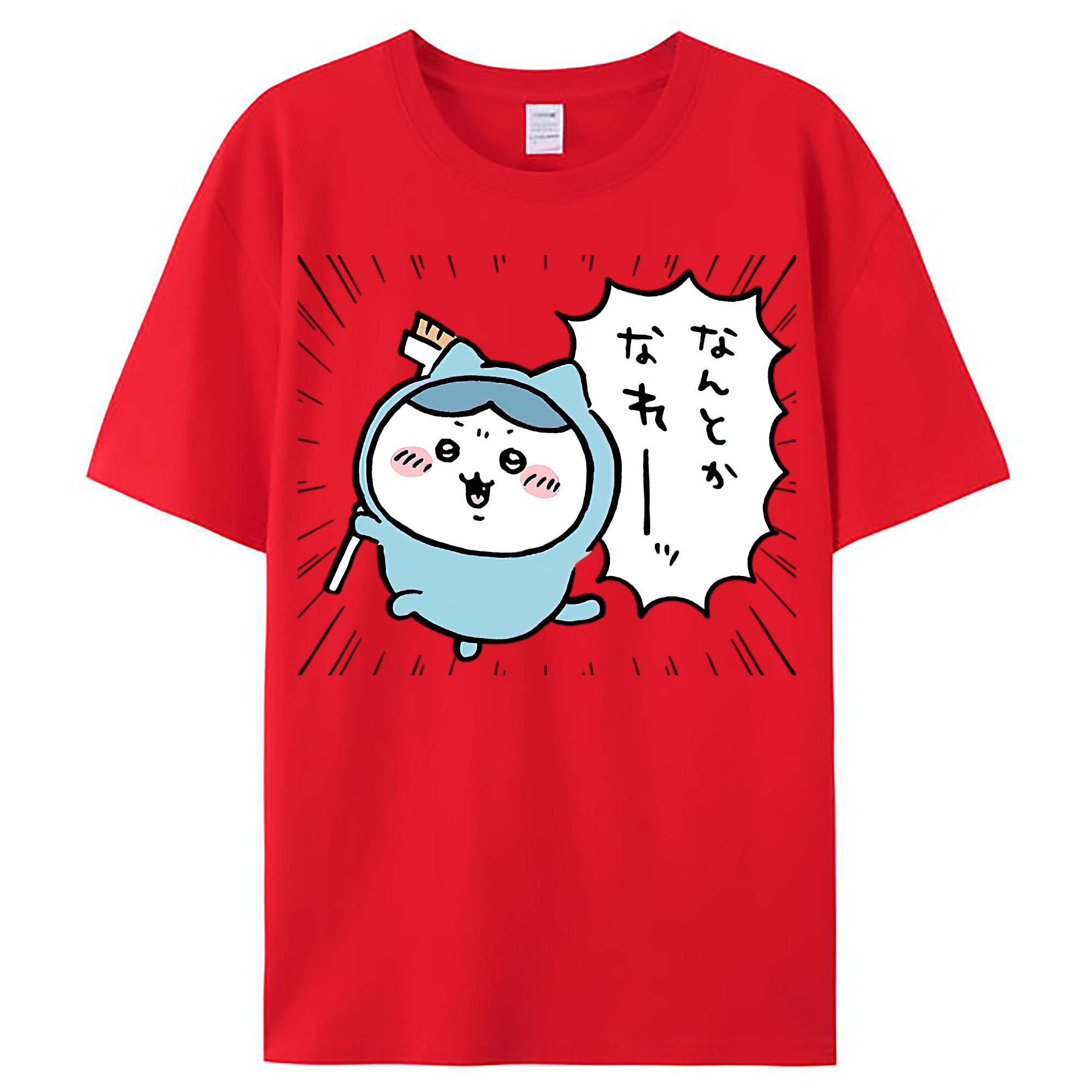 （画像用） ちいかわ ハチワレ Chii-kawa hachiware レディースカジュアルプリントTシャツ（綿100％）
