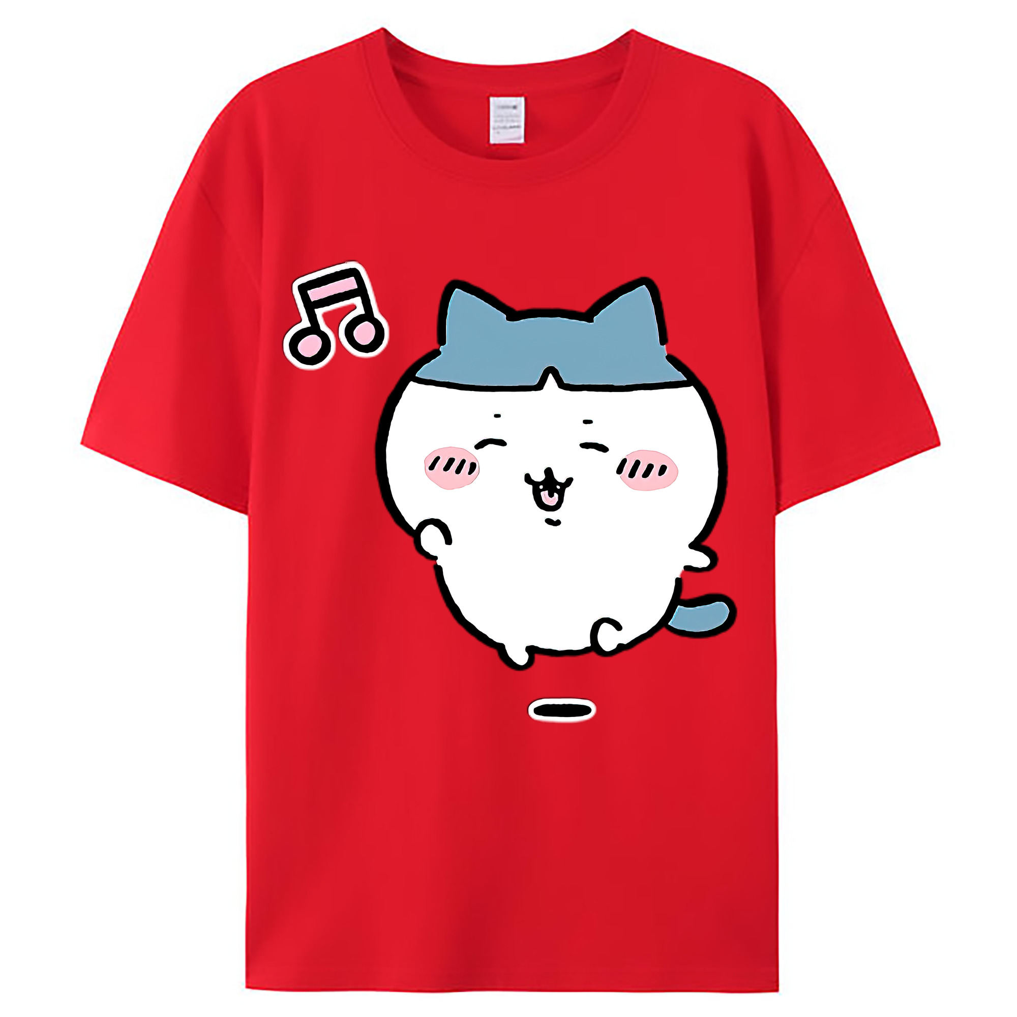 （画像用） ちいかわ ハチワレ Chii-kawa hachiware レディースカジュアルプリントTシャツ（綿100％）