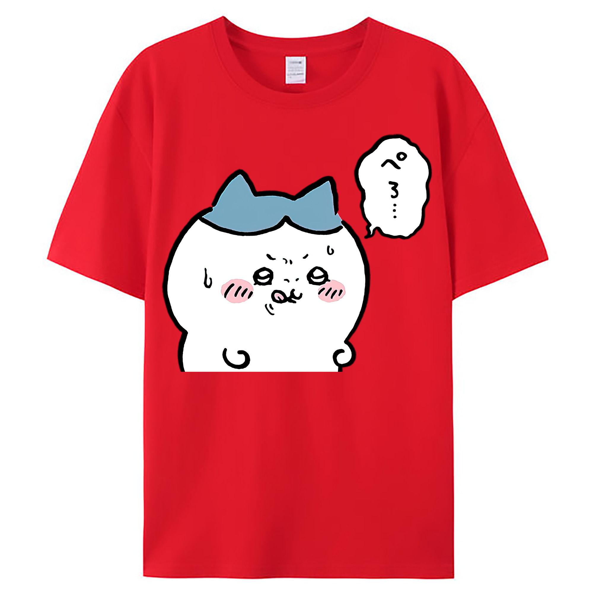 （画像用） ちいかわ ハチワレ Chii-kawa hachiware レディースカジュアルプリントTシャツ（綿100％）