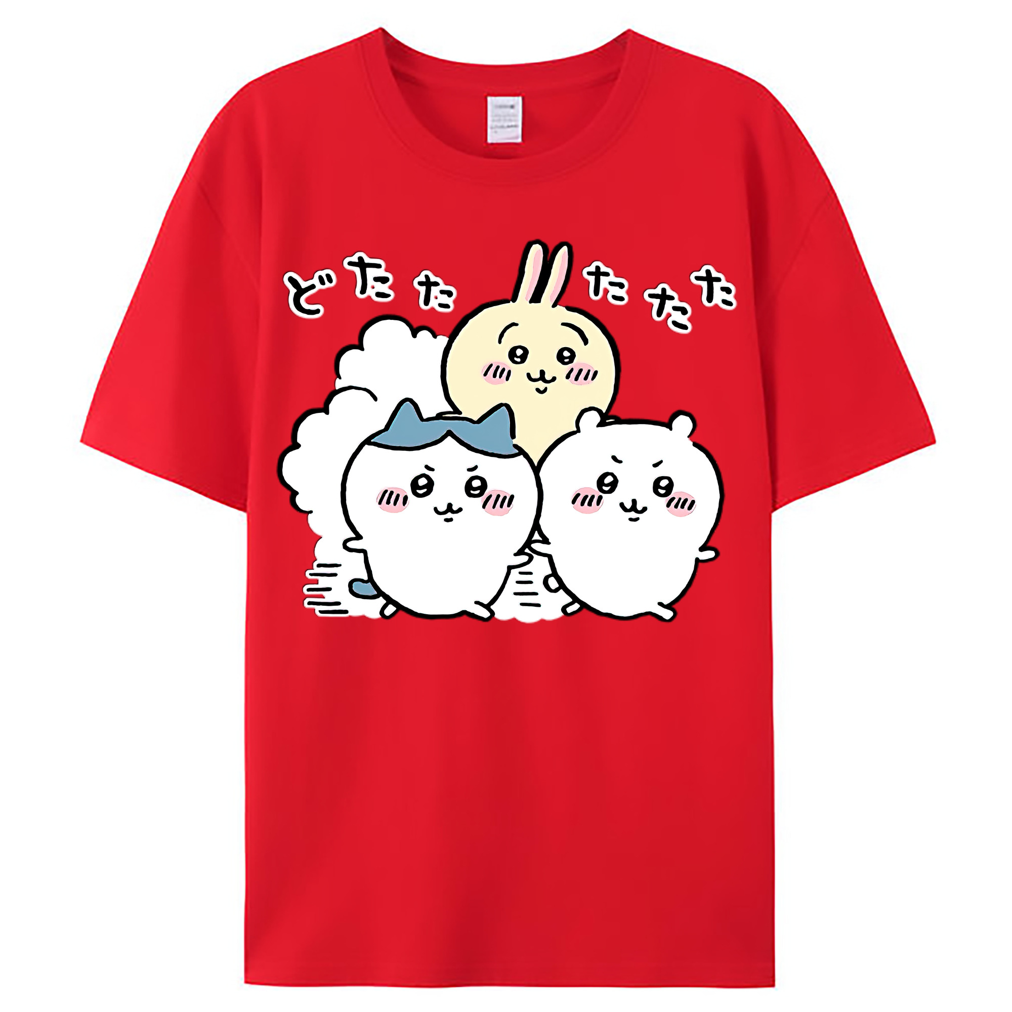 （画像用） ちいかわ ハチワレ Chii-kawa hachiware レディースカジュアルプリントTシャツ（綿100％）