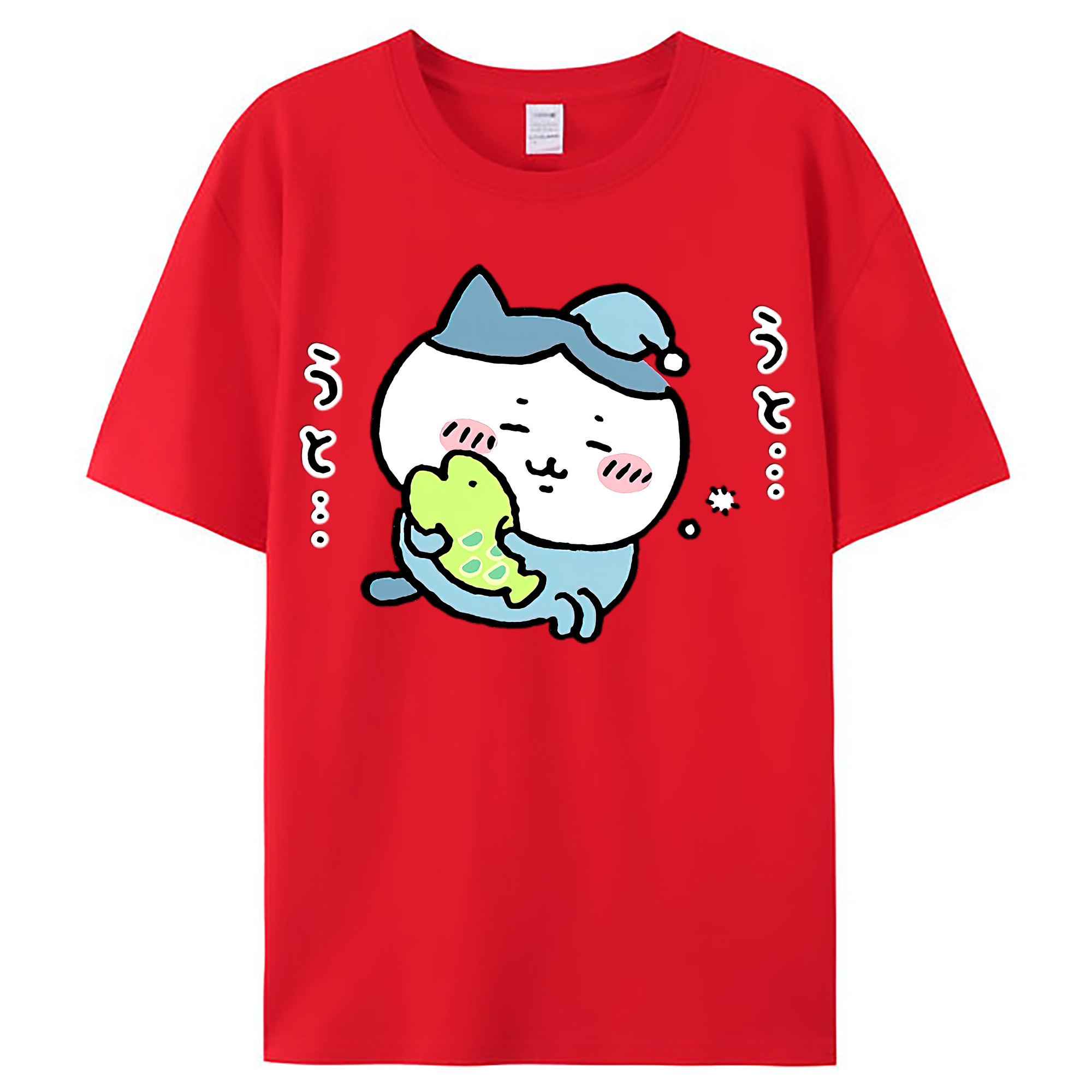 （画像用） ちいかわ ハチワレ Chii-kawa hachiware レディースカジュアルプリントTシャツ（綿100％）