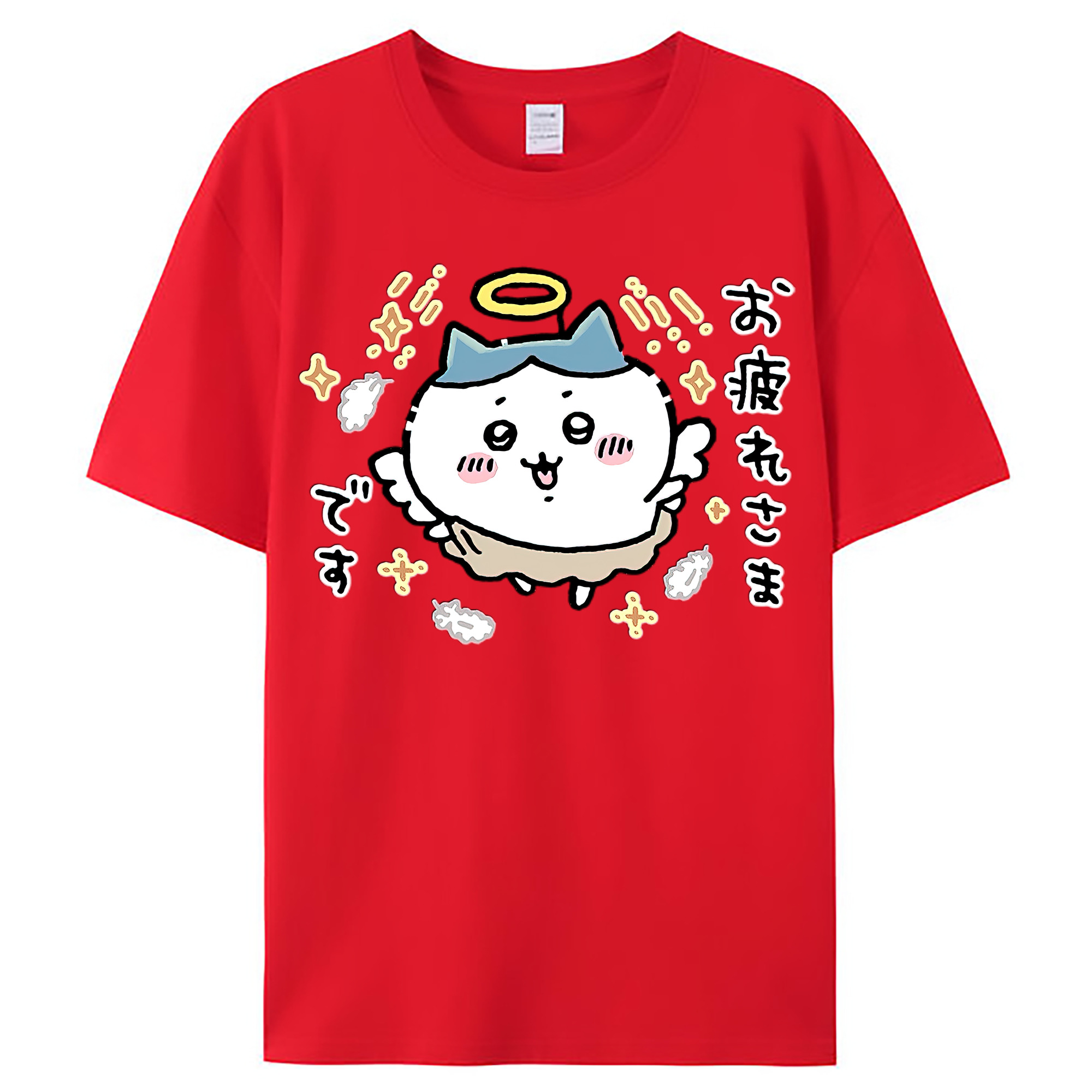 （画像用） ちいかわ ハチワレ Chii-kawa hachiware レディースカジュアルプリントTシャツ（綿100％）