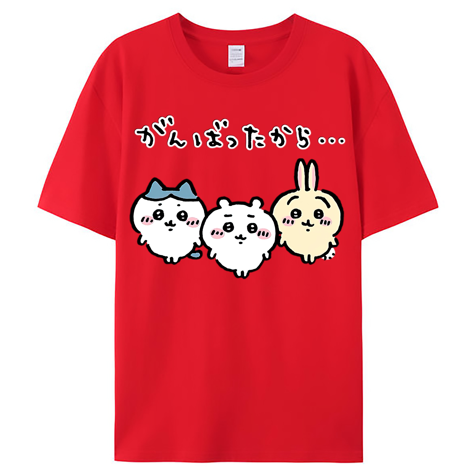 （画像用） ちいかわ ハチワレ Chii-kawa hachiware レディースカジュアルプリントTシャツ（綿100％）