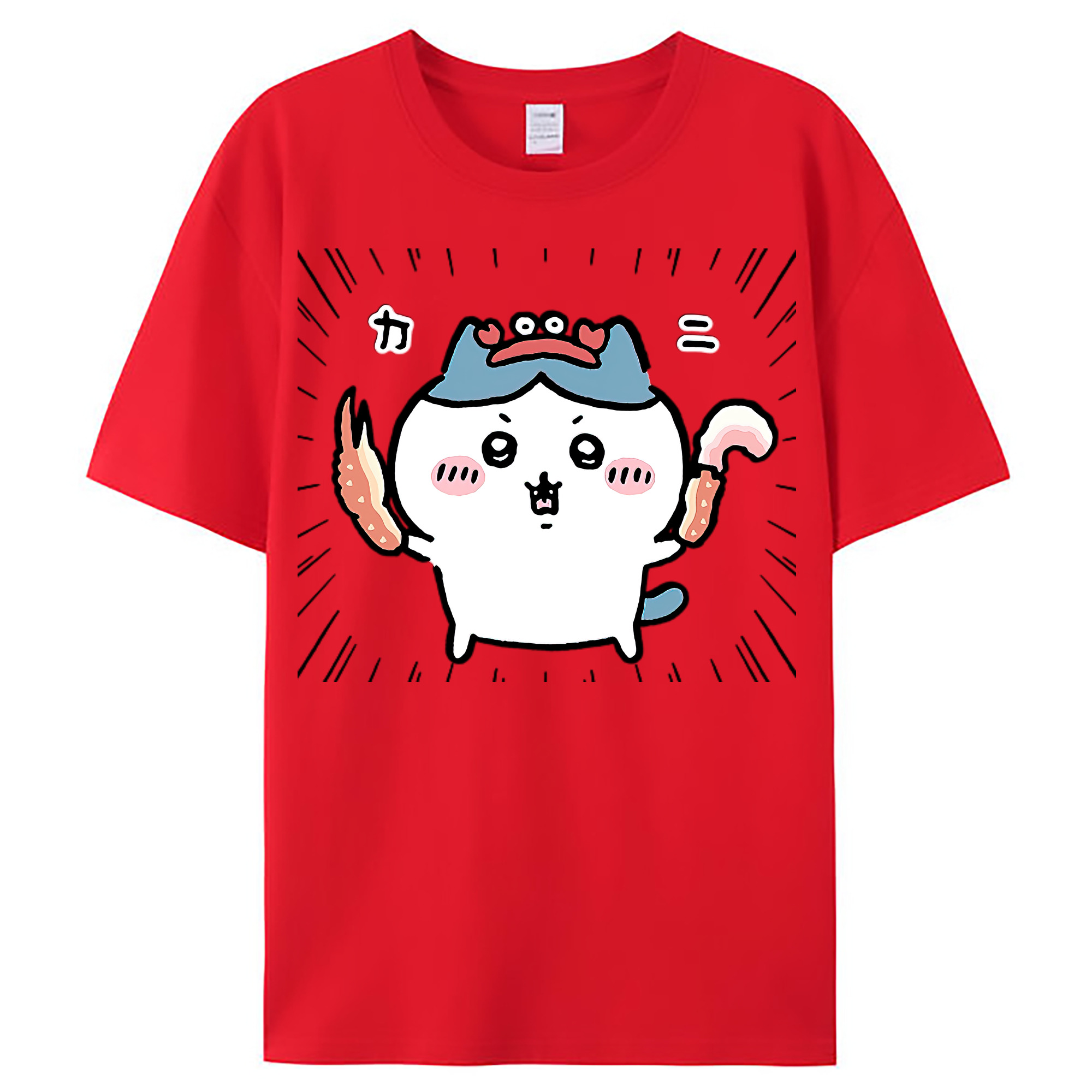 （画像用） ちいかわ ハチワレ Chii-kawa hachiware レディースカジュアルプリントTシャツ（綿100％）