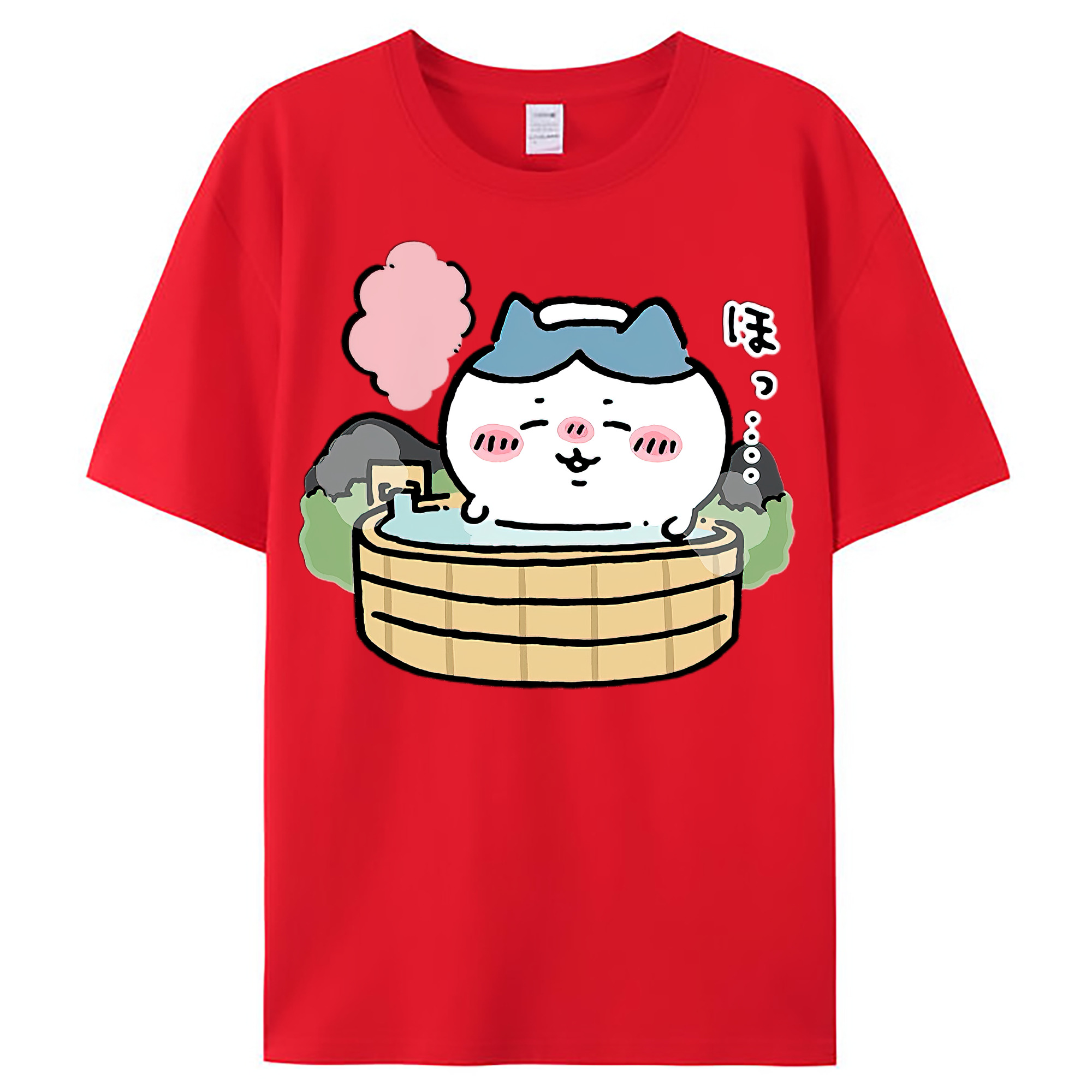 （画像用） ちいかわ ハチワレ Chii-kawa hachiware レディースカジュアルプリントTシャツ（綿100％）