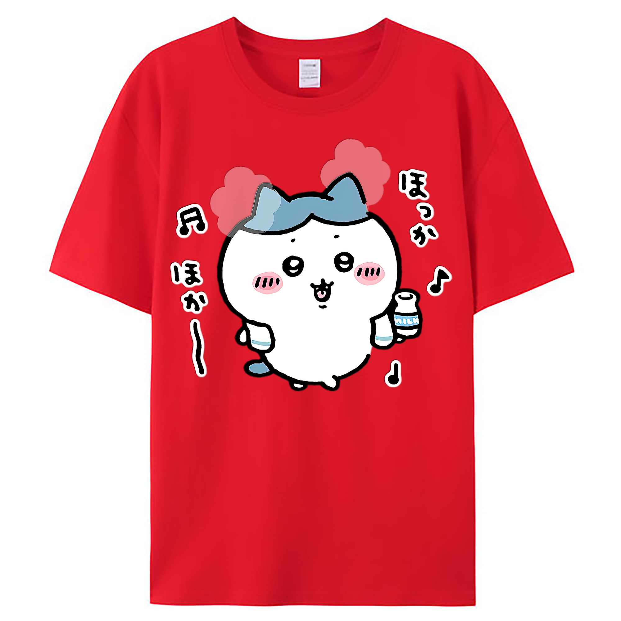 （画像用） ちいかわ ハチワレ Chii-kawa hachiware レディースカジュアルプリントTシャツ（綿100％）