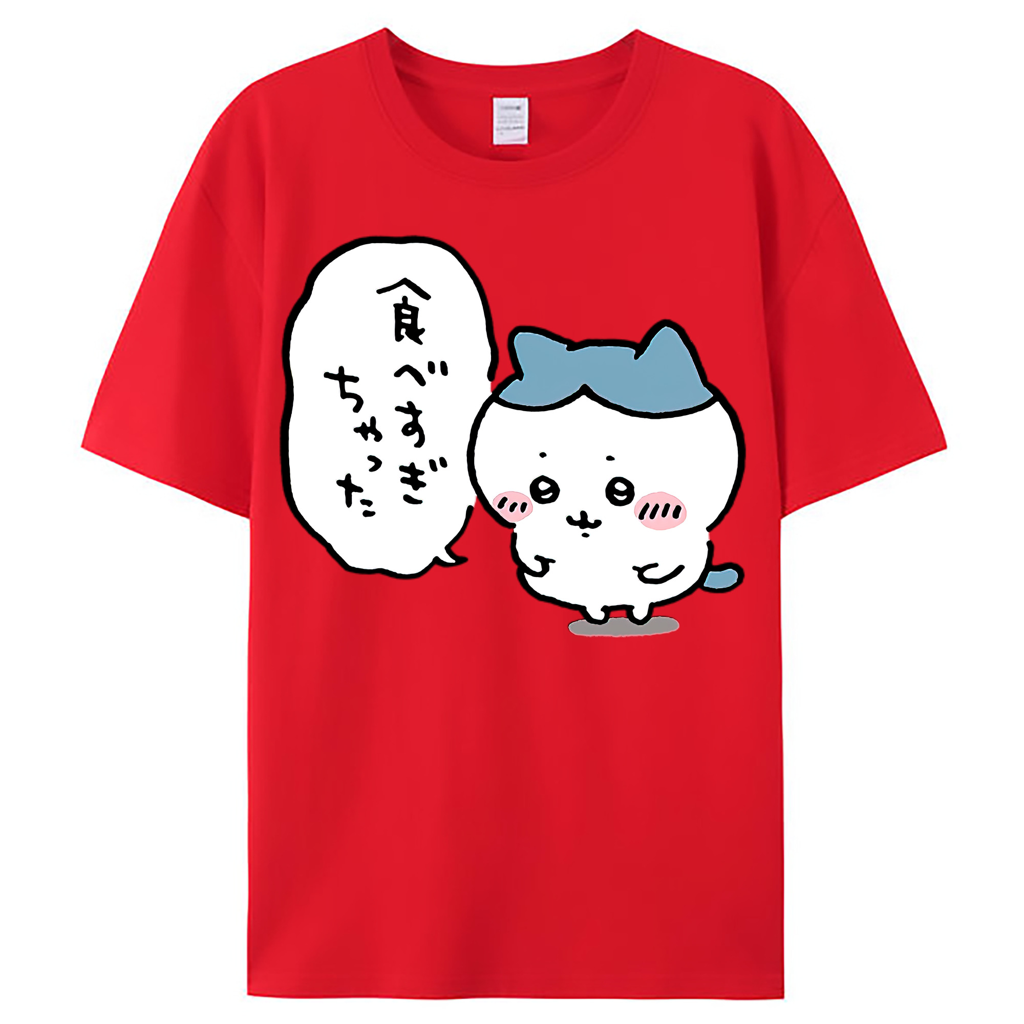（画像用） ちいかわ ハチワレ Chii-kawa hachiware レディースカジュアルプリントTシャツ（綿100％）