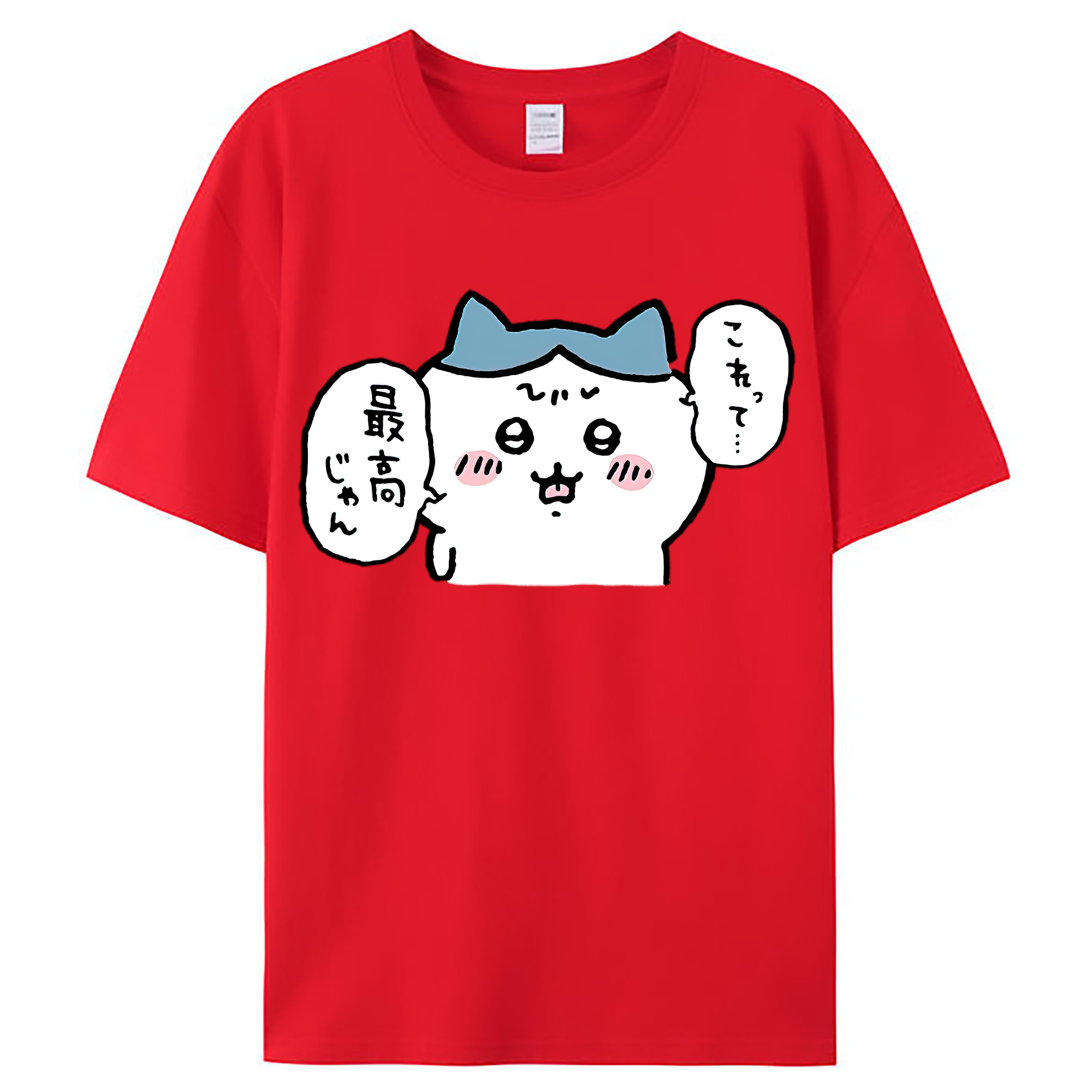（画像用） ちいかわ ハチワレ Chii-kawa hachiware レディースカジュアルプリントTシャツ（綿100％）