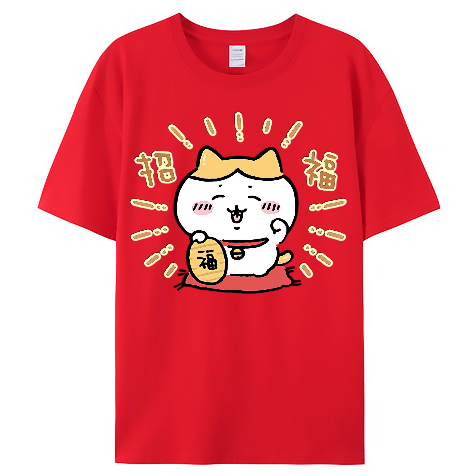 （画像用） ちいかわ ハチワレ Chii-kawa hachiware レディースカジュアルプリントTシャツ（綿100％）