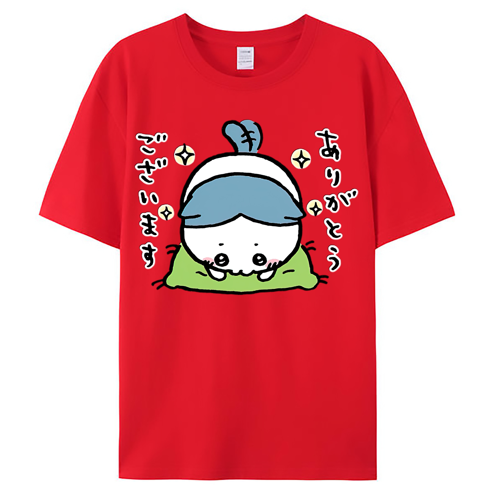 （画像用） ちいかわ ハチワレ Chii-kawa hachiware レディースカジュアルプリントTシャツ（綿100％）