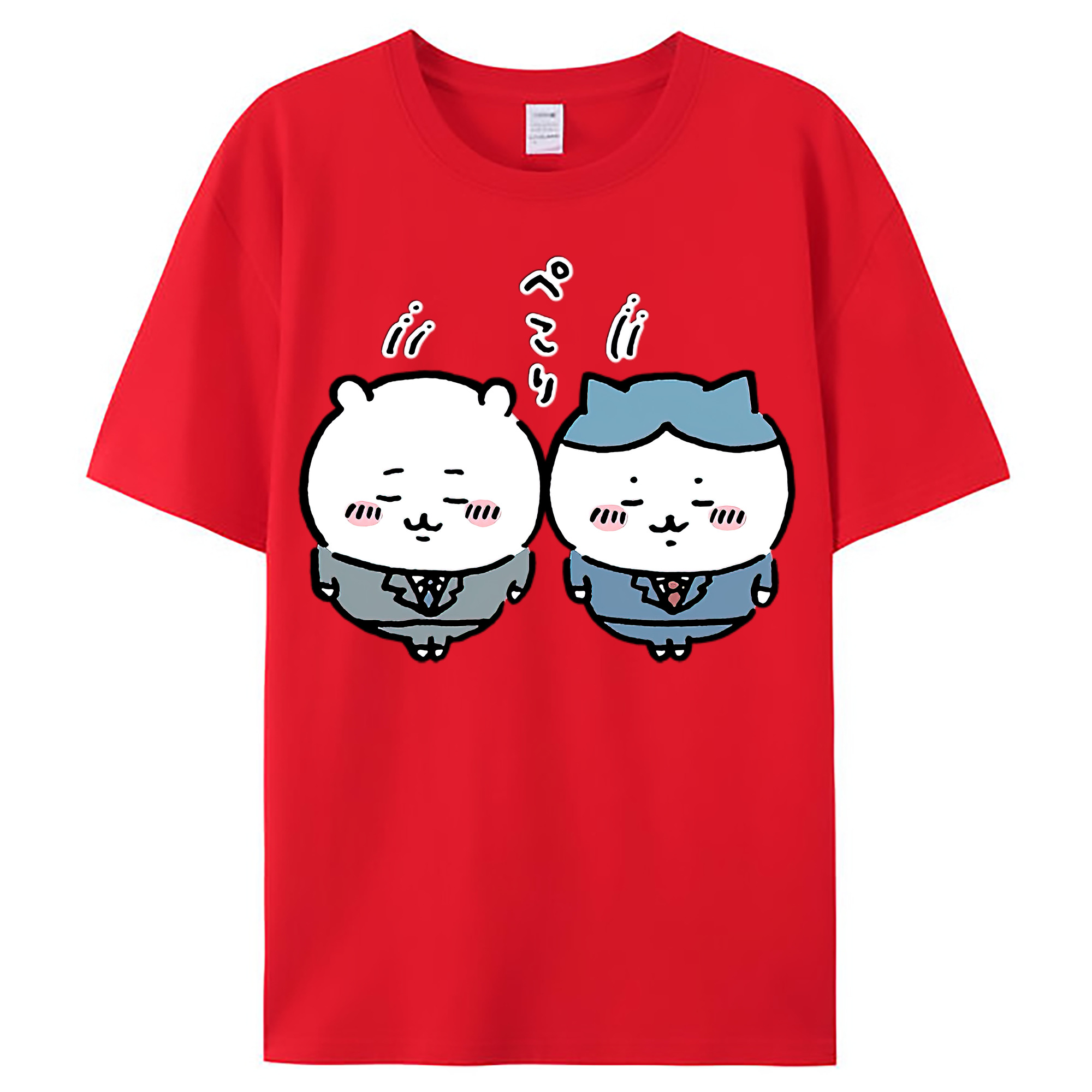 （画像用） ちいかわ ハチワレ Chii-kawa hachiware レディースカジュアルプリントTシャツ（綿100％）