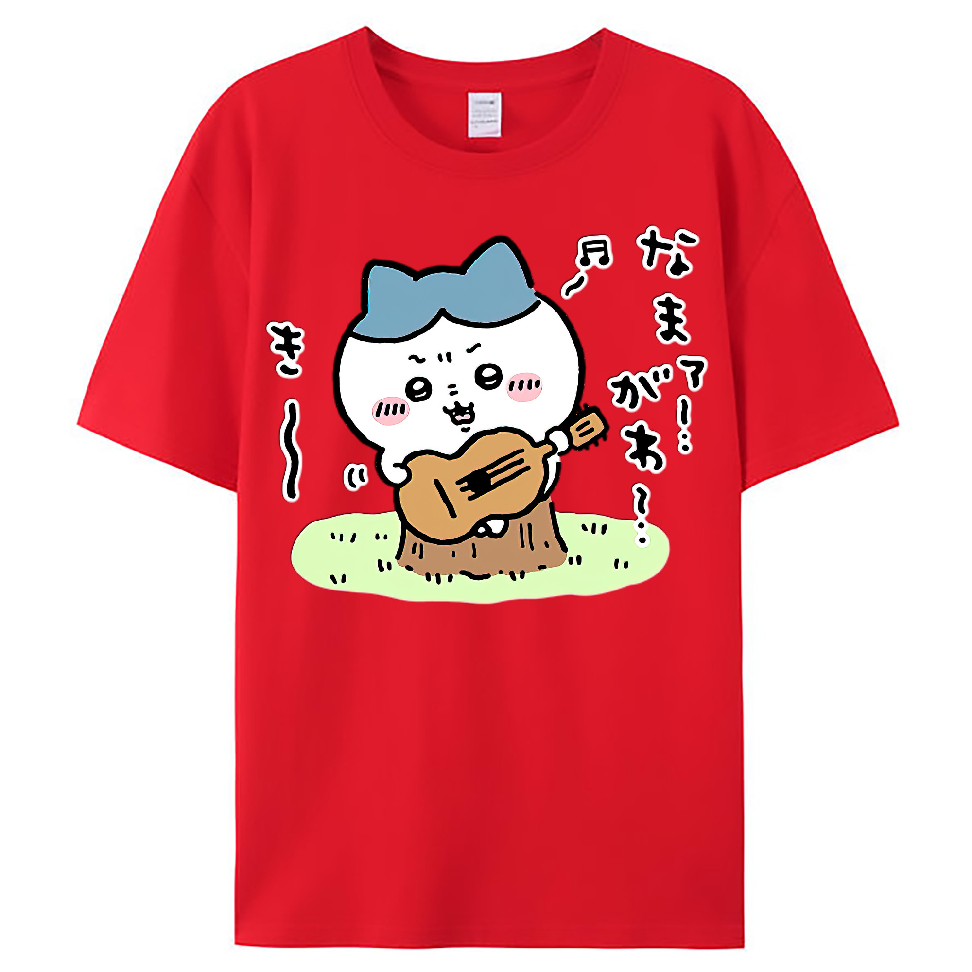 （画像用） ちいかわ ハチワレ Chii-kawa hachiware レディースカジュアルプリントTシャツ（綿100％）