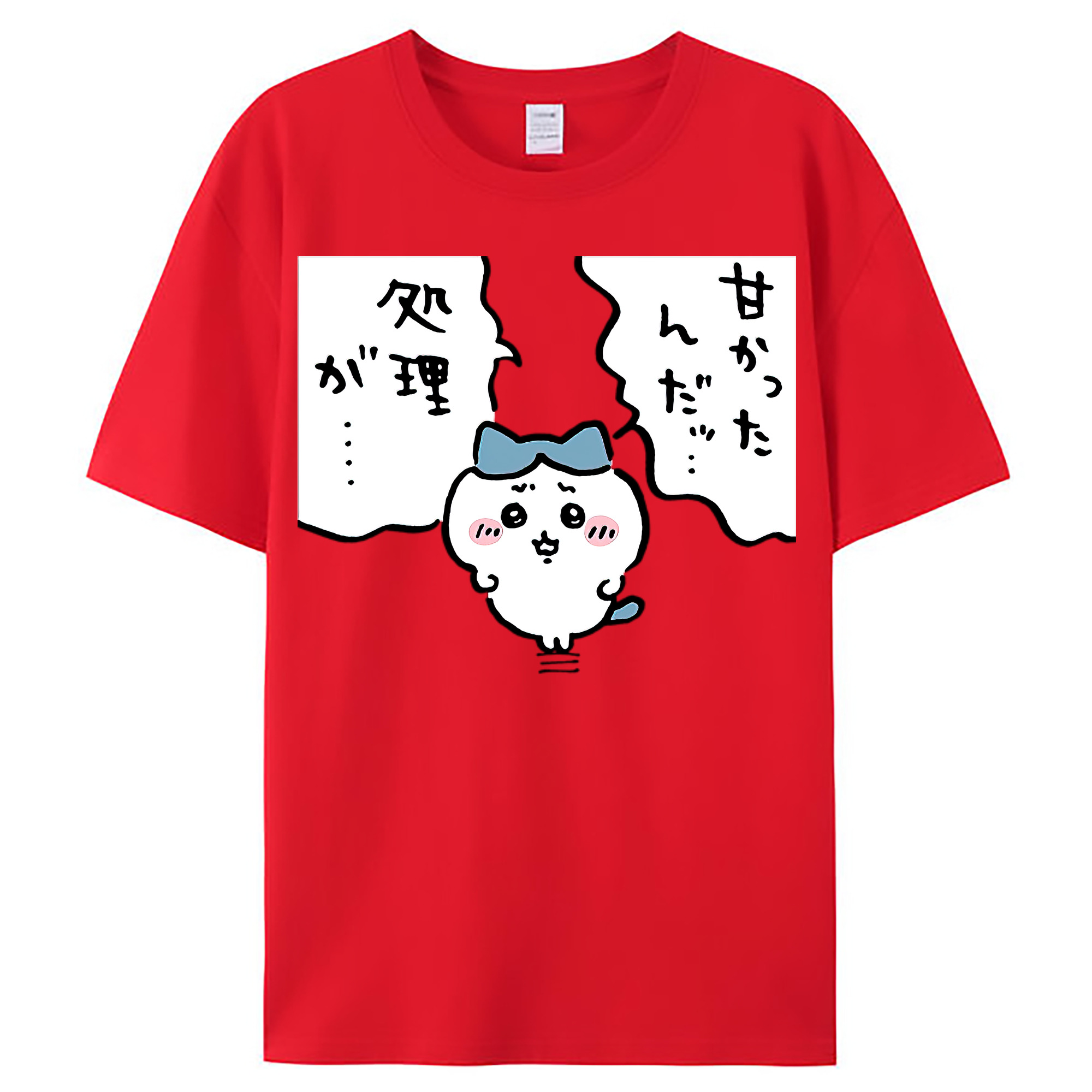 （画像用） ちいかわ ハチワレ Chii-kawa hachiware レディースカジュアルプリントTシャツ（綿100％）