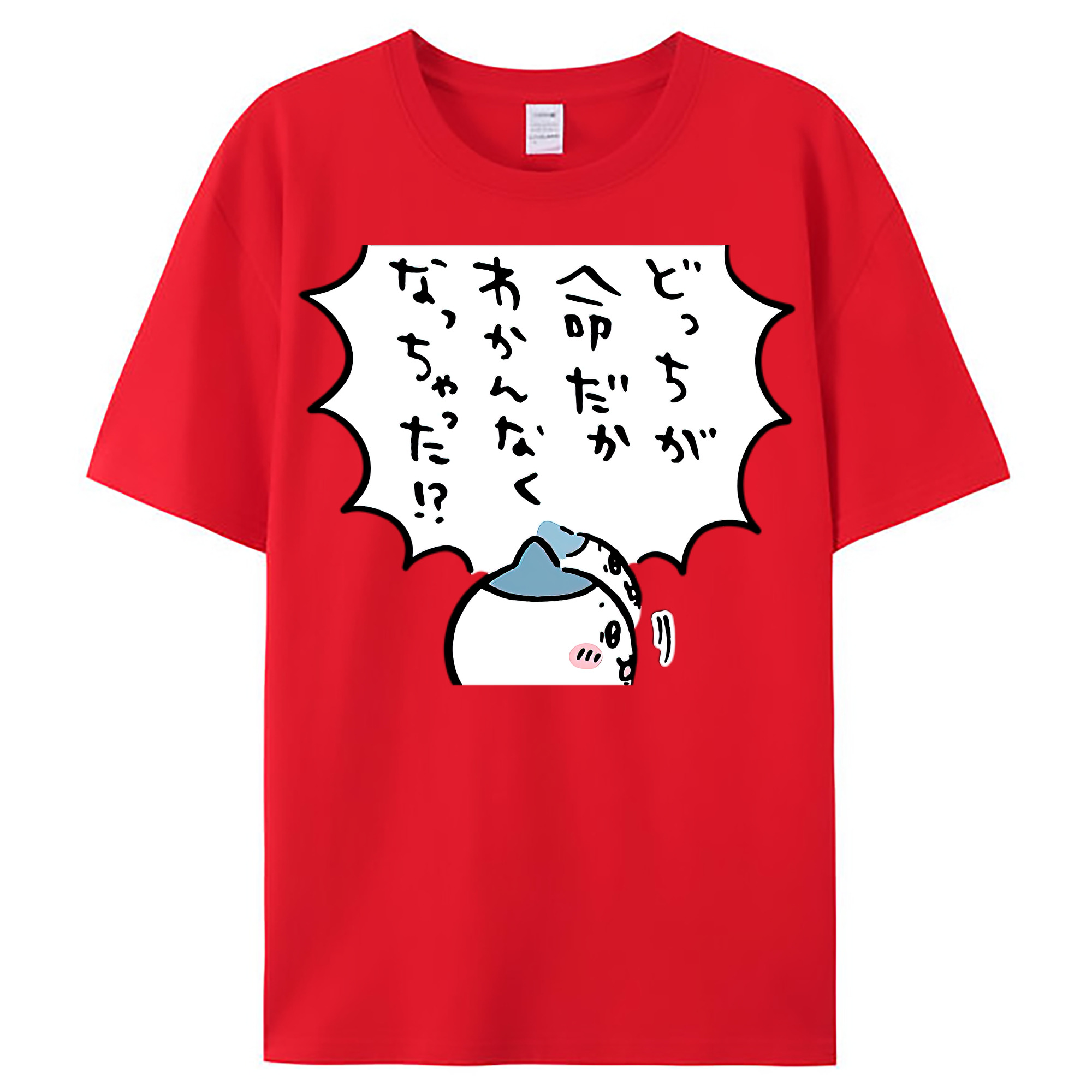 （画像用） ちいかわ ハチワレ Chii-kawa hachiware レディースカジュアルプリントTシャツ（綿100％）