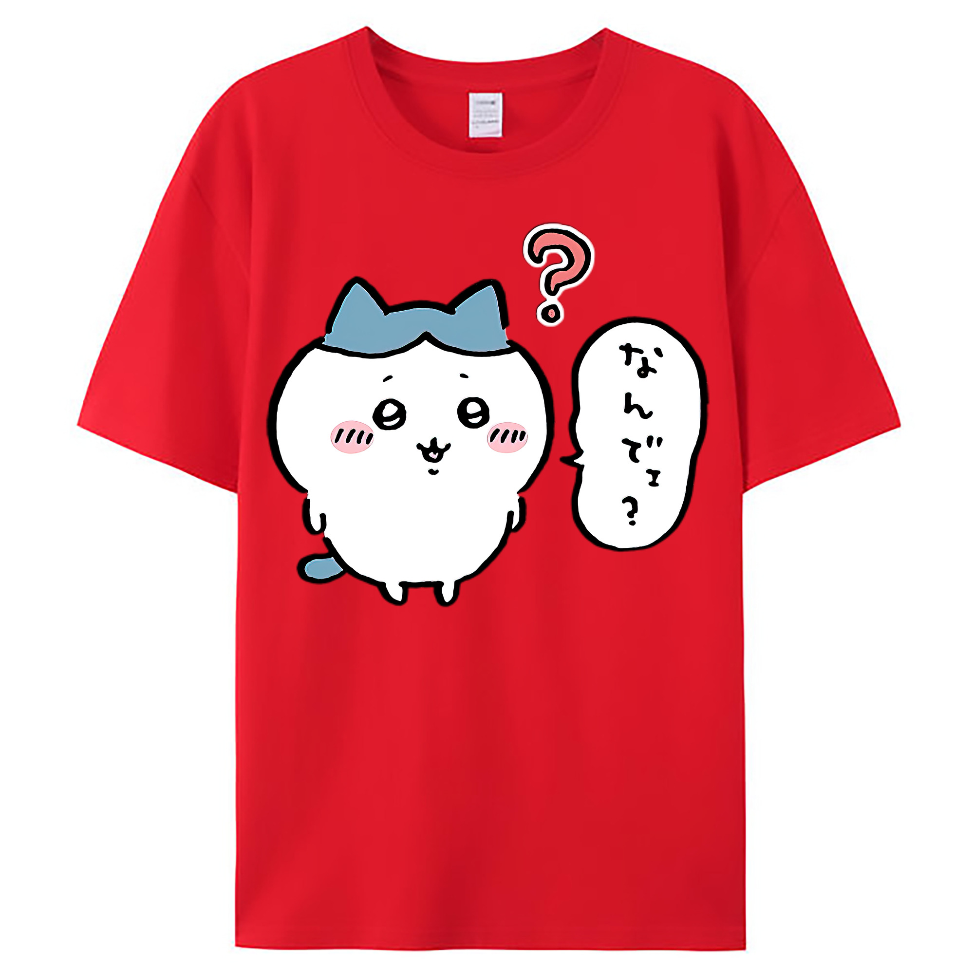 （画像用） ちいかわ ハチワレ Chii-kawa hachiware レディースカジュアルプリントTシャツ（綿100％）