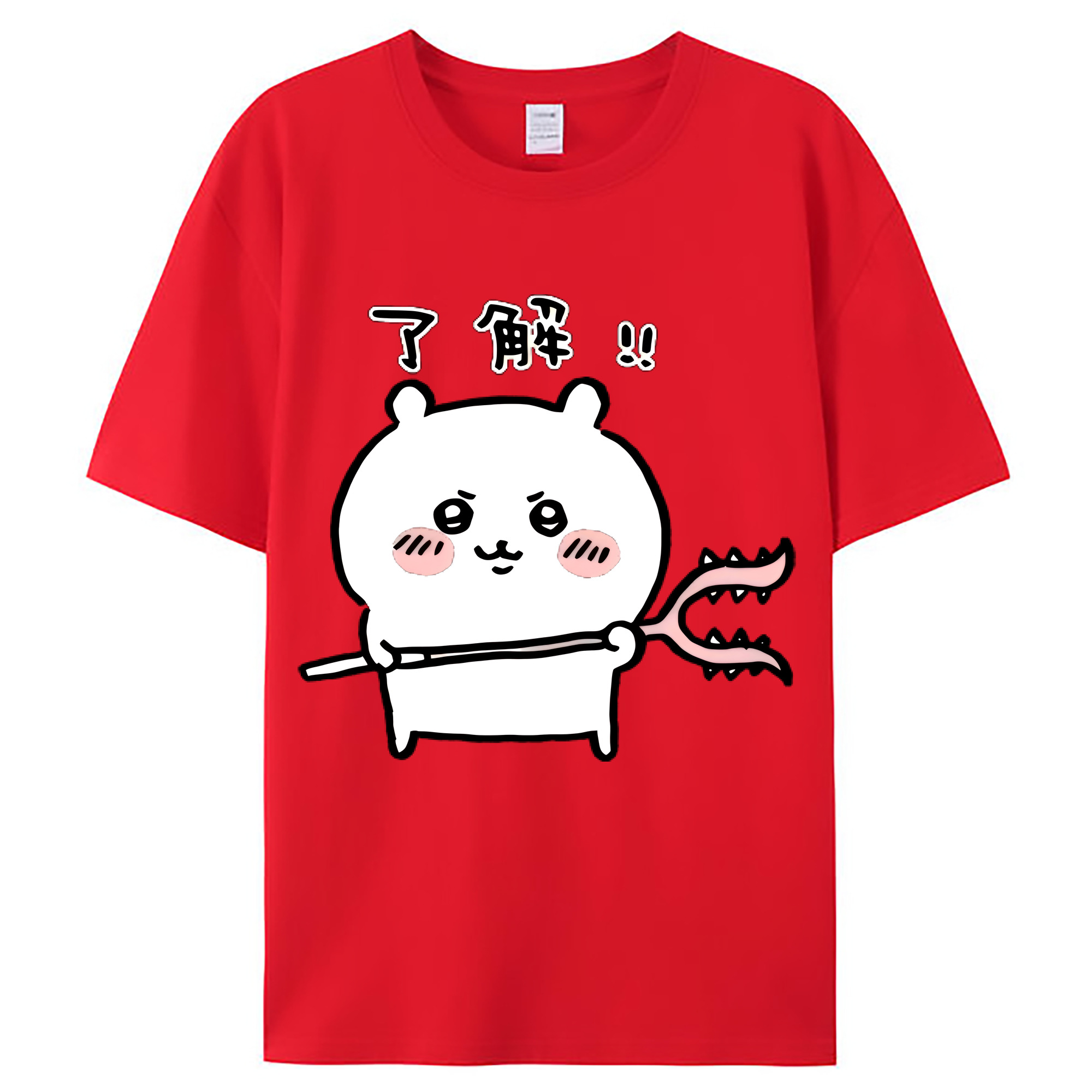 （画像用） ちいかわ ちいかわ Chii-kawa chiikawa レディースカジュアルプリントTシャツ（綿100％）