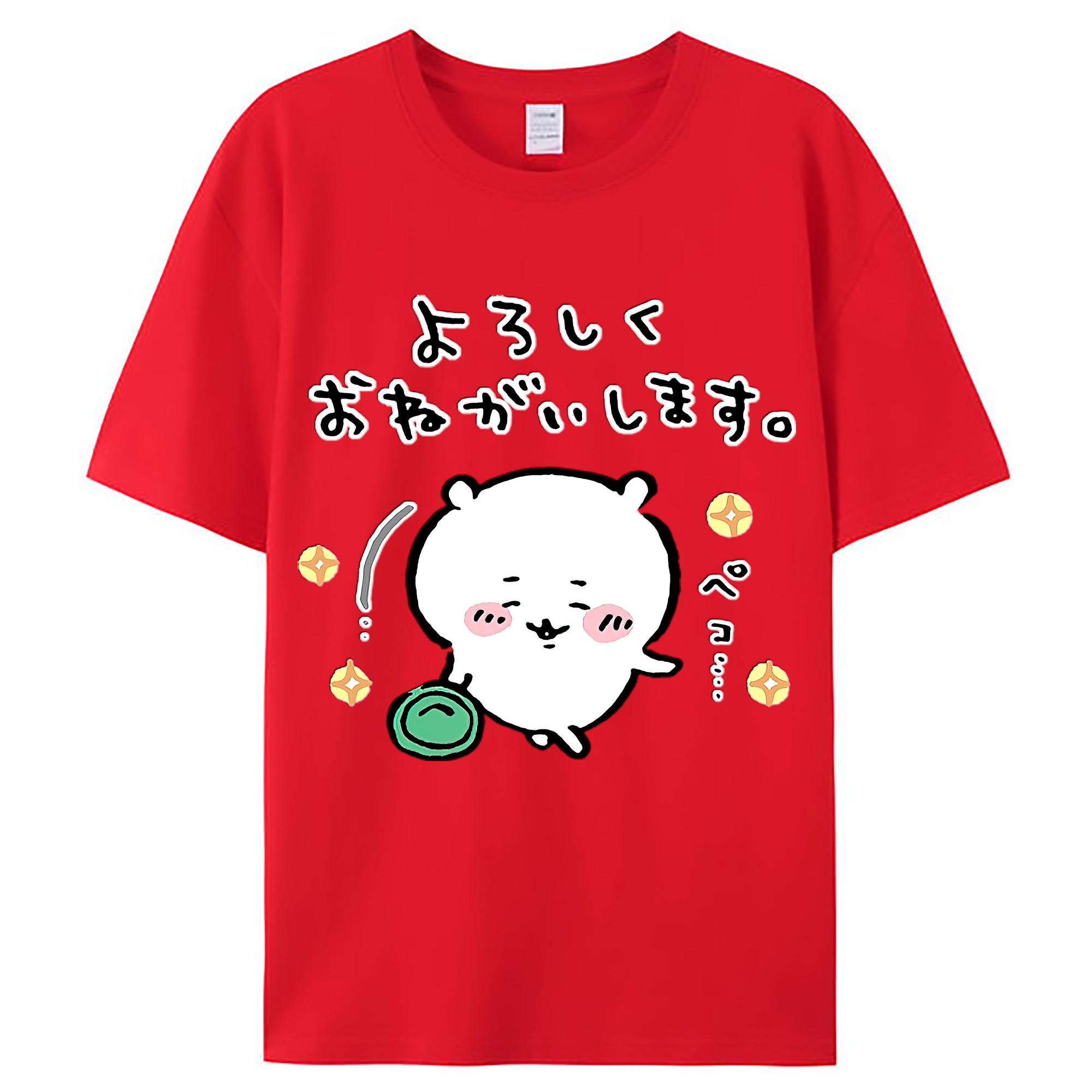 （画像用） ちいかわ ちいかわ Chii-kawa chiikawa レディースカジュアルプリントTシャツ（綿100％）