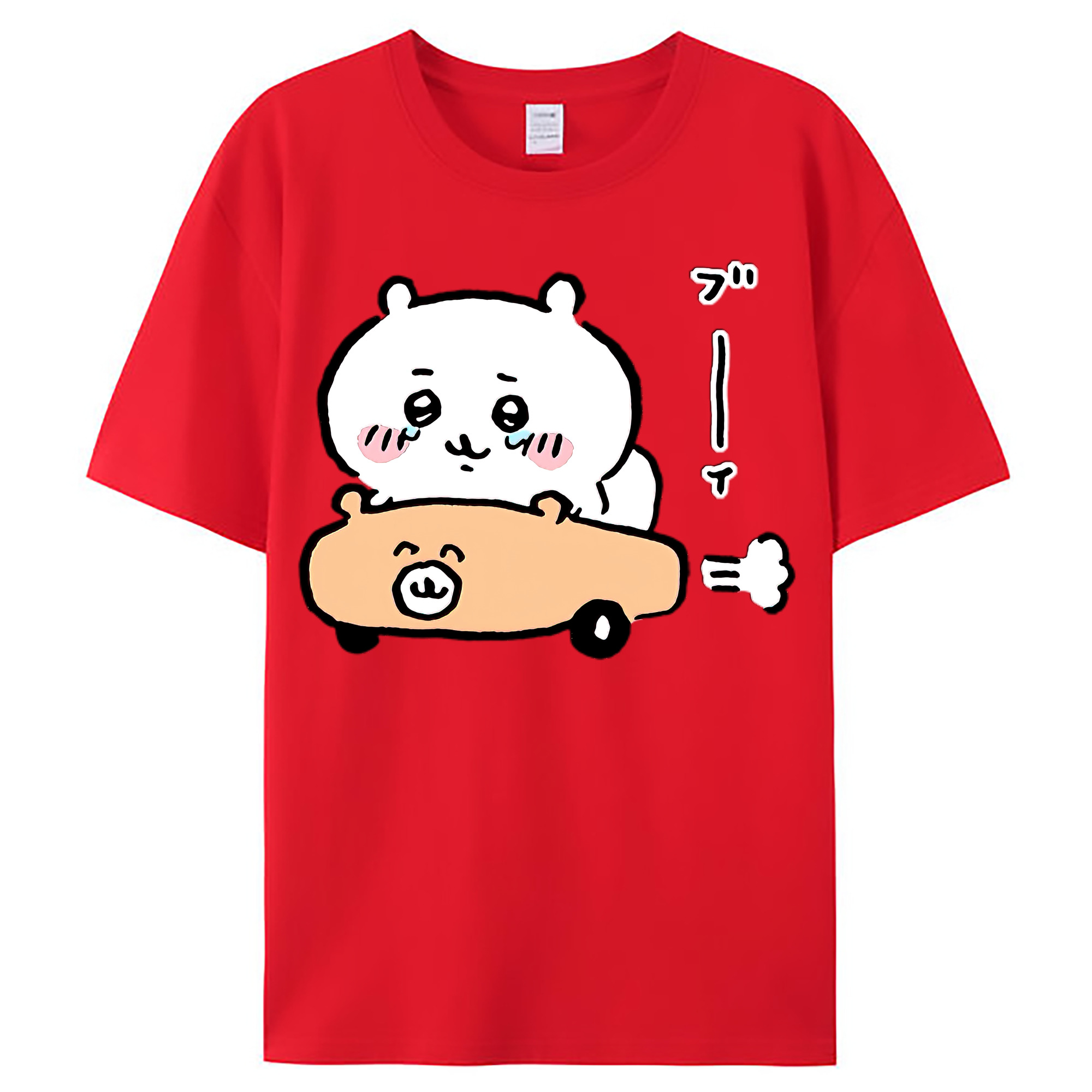 （画像用） ちいかわ ちいかわ Chii-kawa chiikawa レディースカジュアルプリントTシャツ（綿100％）
