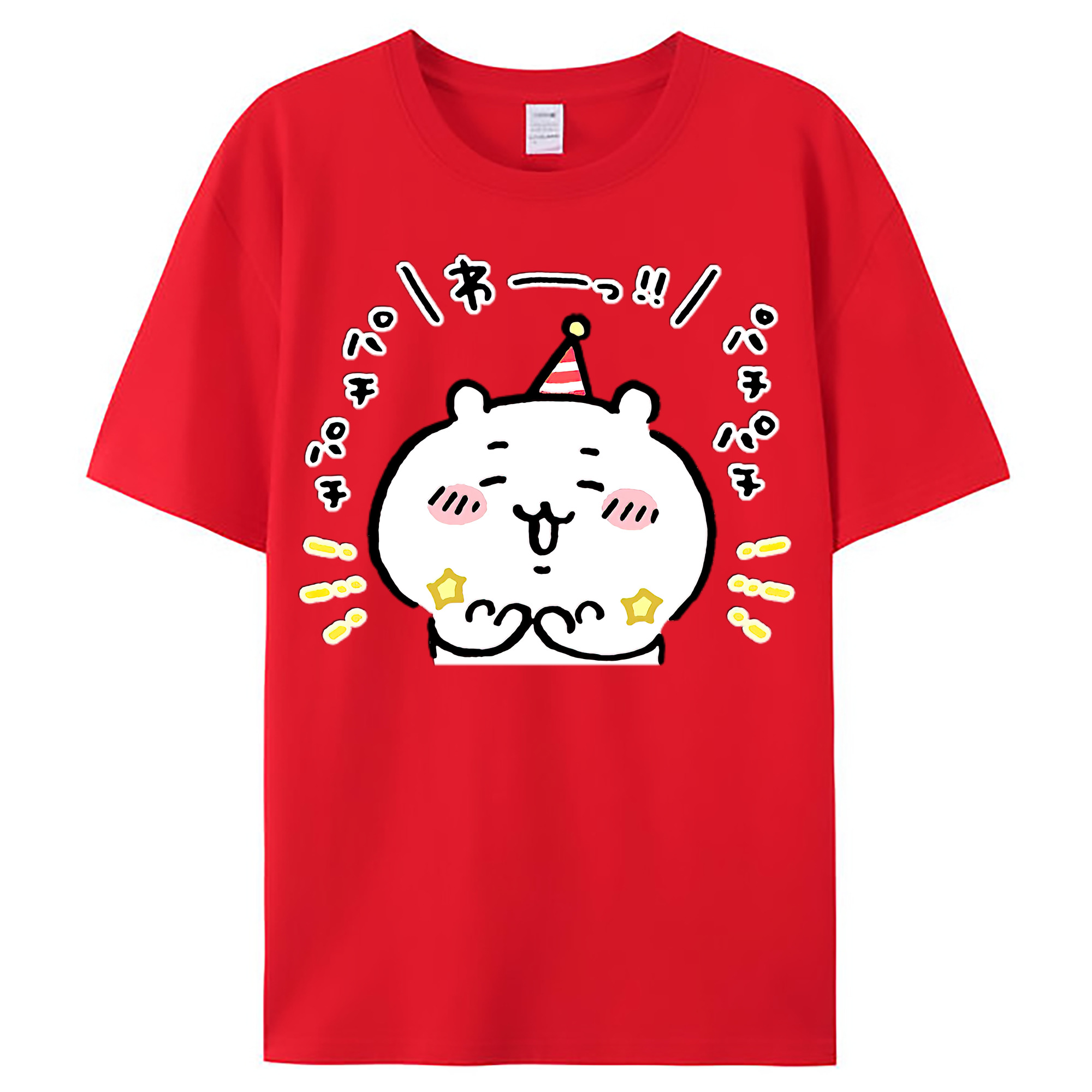 （画像用） ちいかわ ちいかわ Chii-kawa chiikawa レディースカジュアルプリントTシャツ（綿100％）