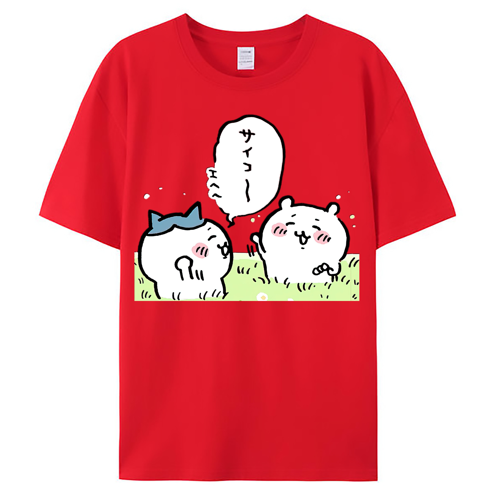 （画像用） ちいかわ ちいかわ Chii-kawa chiikawa レディースカジュアルプリントTシャツ（綿100％）
