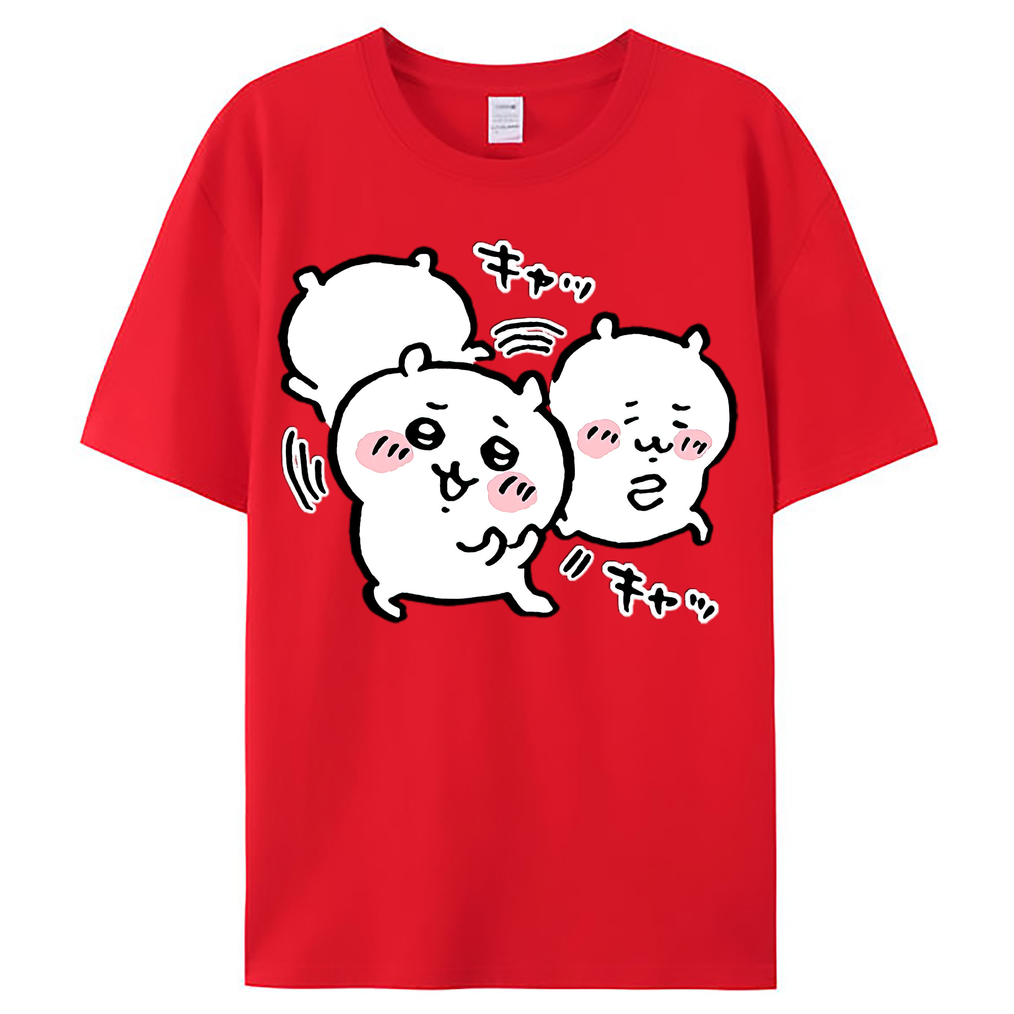 （画像用） ちいかわ ちいかわ Chii-kawa chiikawa レディースカジュアルプリントTシャツ（綿100％）