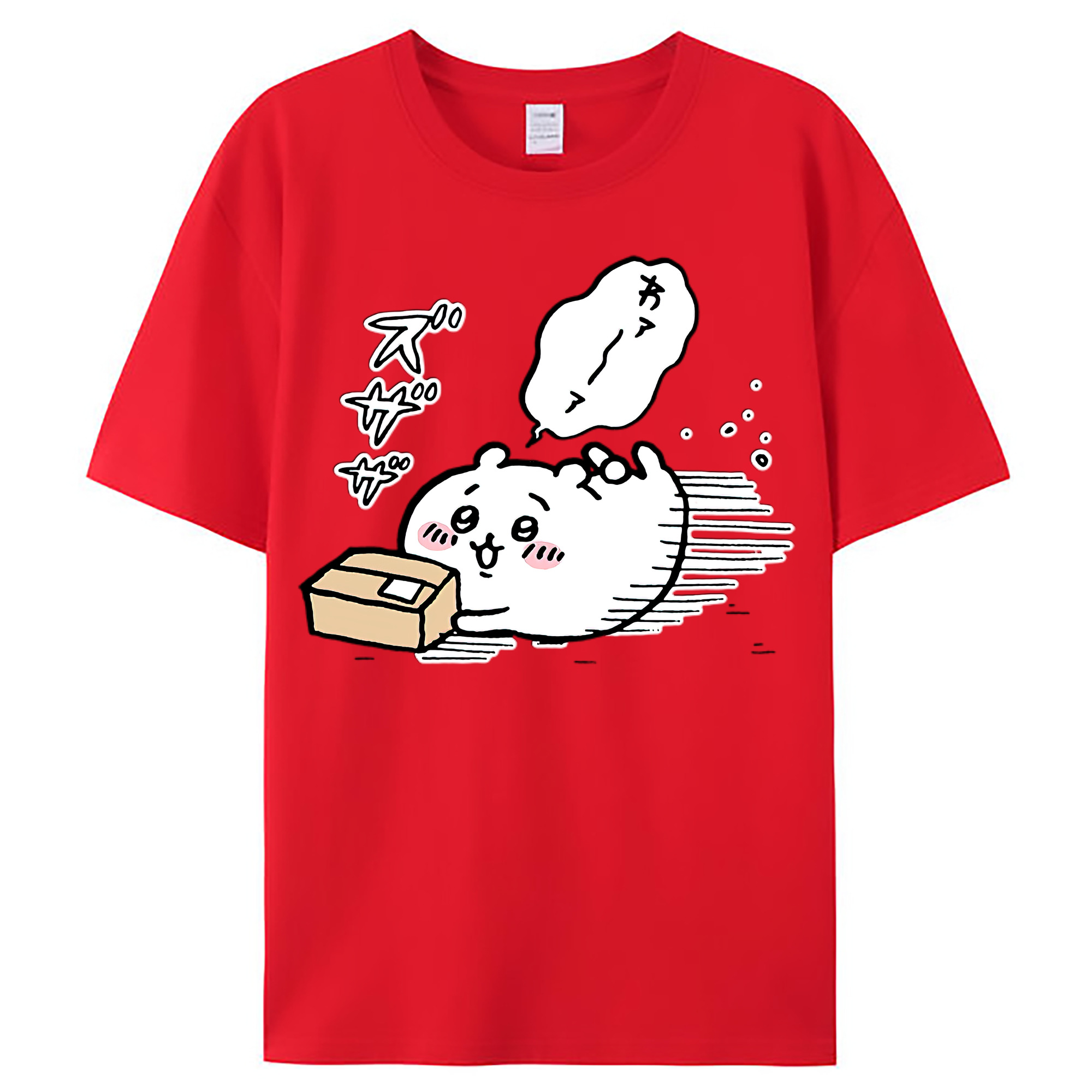 （画像用） ちいかわ ちいかわ Chii-kawa chiikawa レディースカジュアルプリントTシャツ（綿100％）