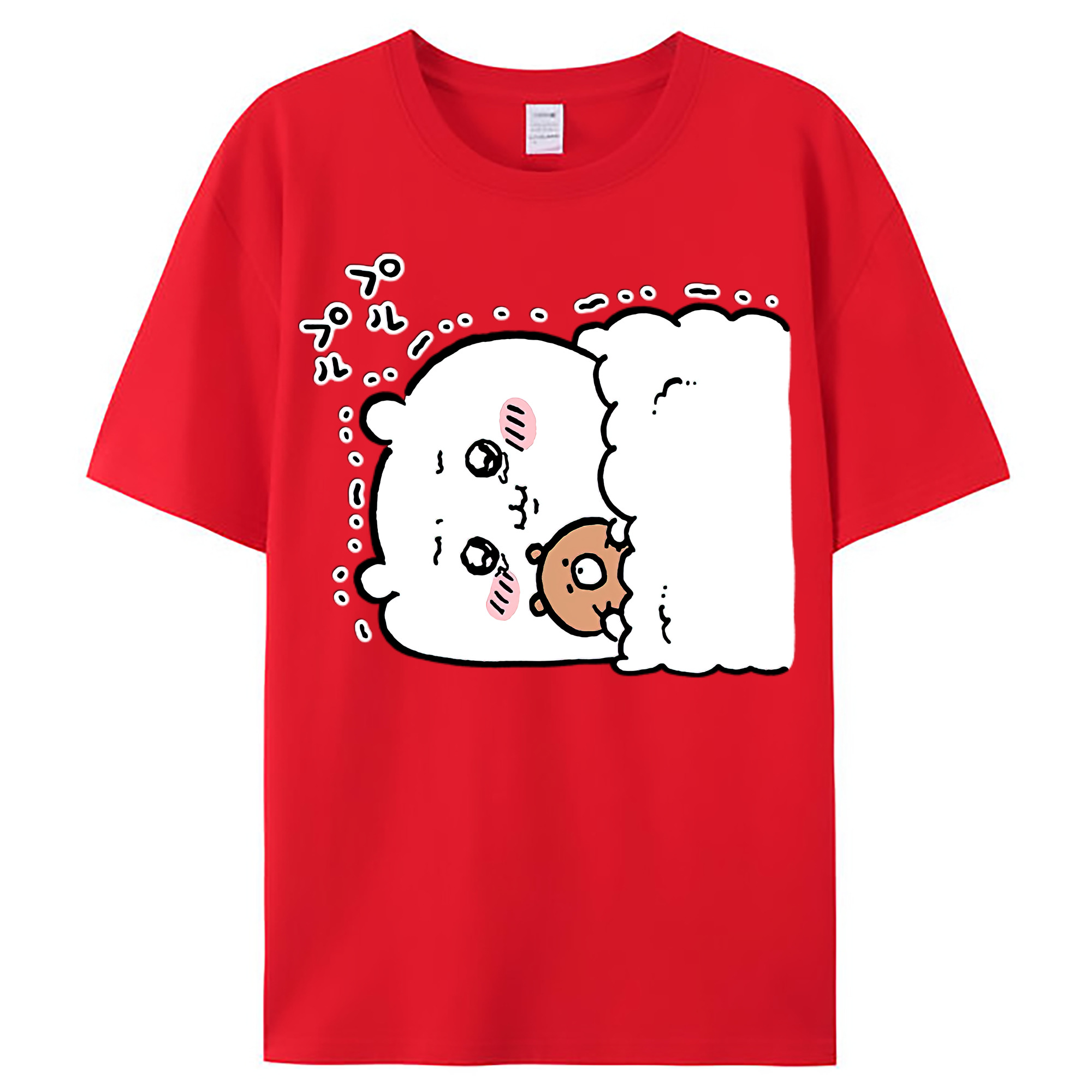 （画像用） ちいかわ ちいかわ Chii-kawa chiikawa レディースカジュアルプリントTシャツ（綿100％）