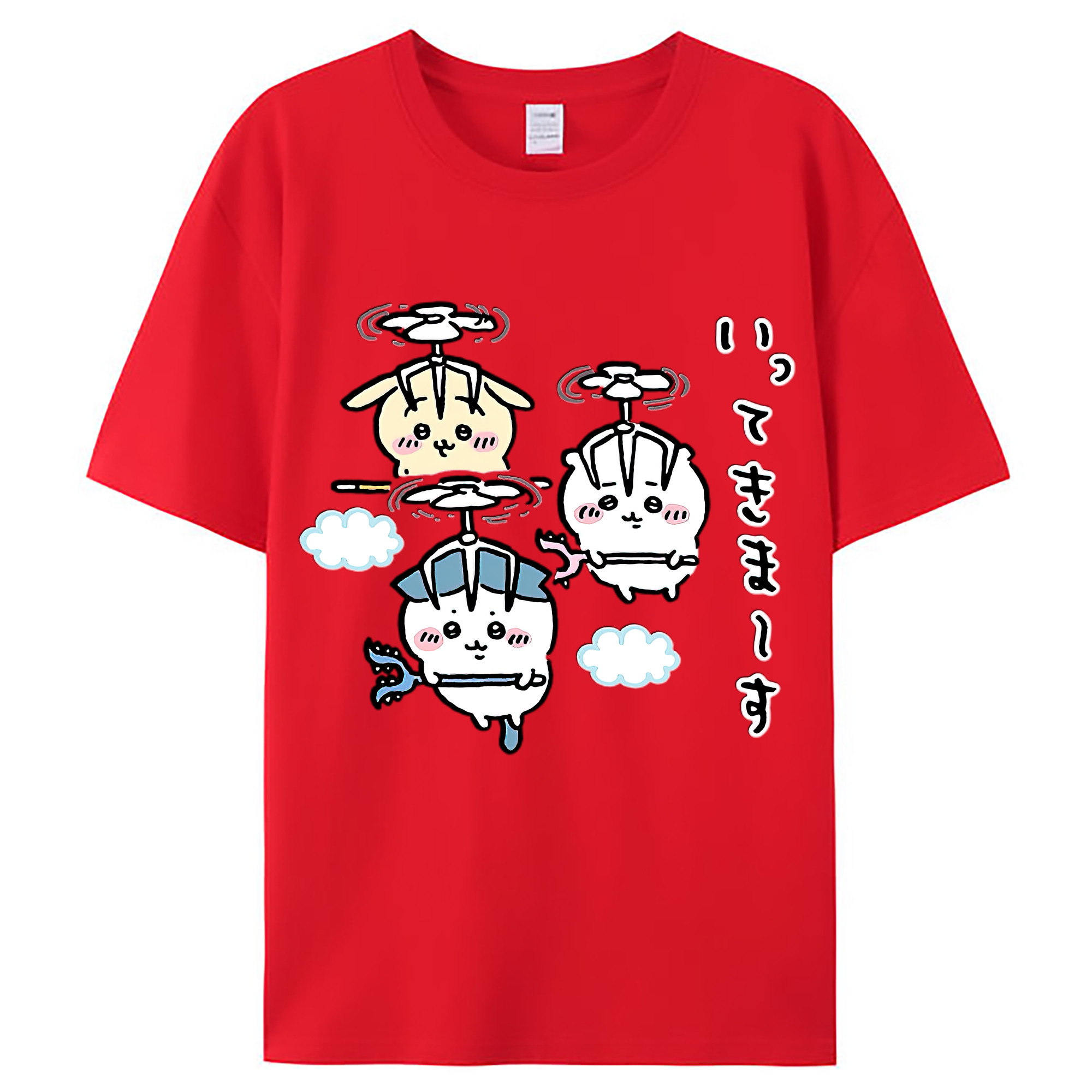 （画像用） ちいかわ ちいかわ Chii-kawa chiikawa レディースカジュアルプリントTシャツ（綿100％）