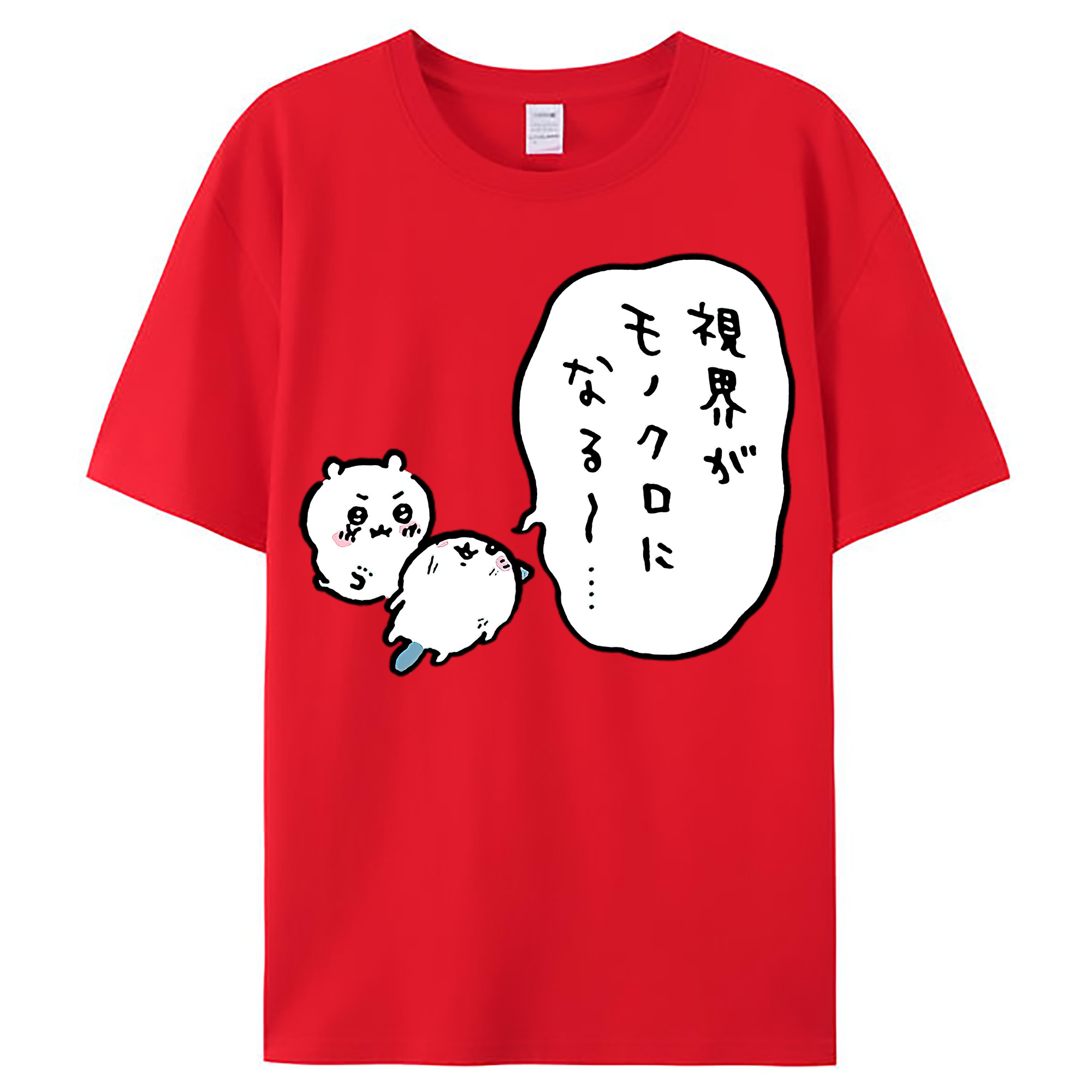 （画像用） ちいかわ ちいかわ Chii-kawa chiikawa レディースカジュアルプリントTシャツ（綿100％）