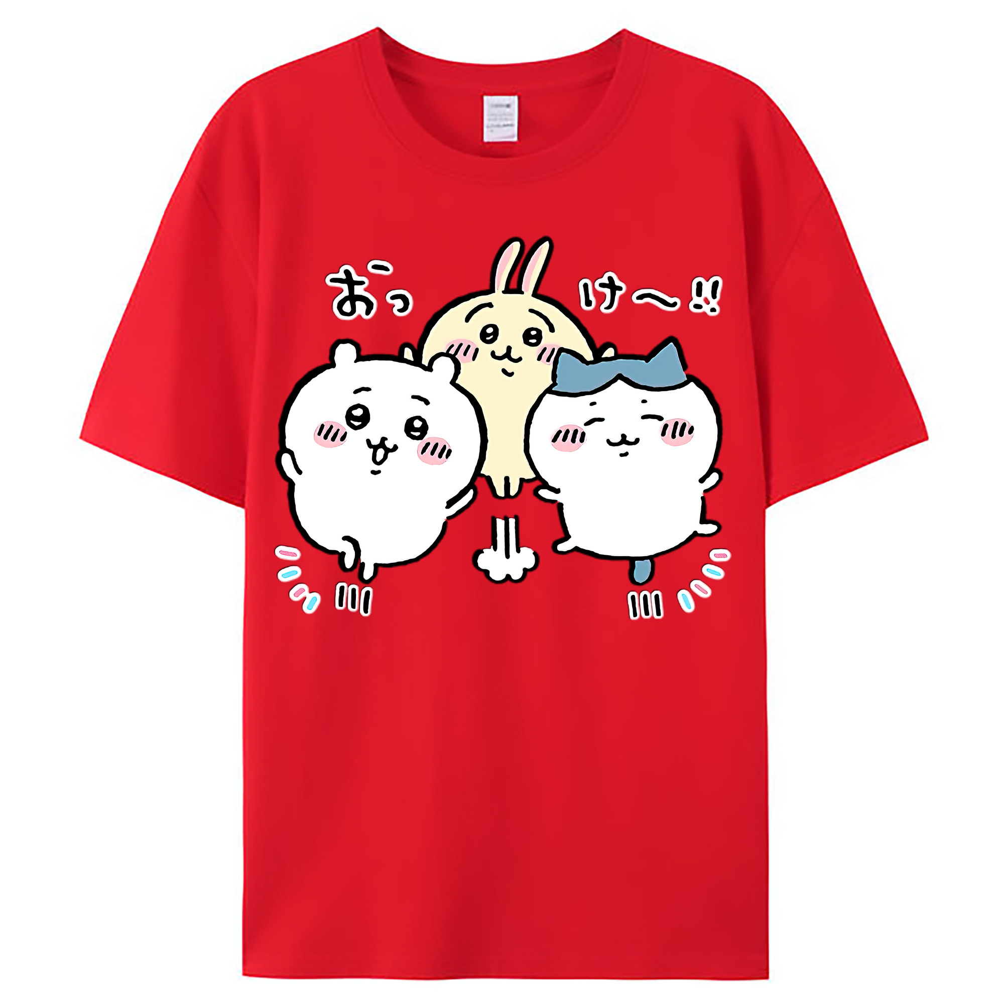 （画像用） ちいかわ ちいかわ Chii-kawa chiikawa レディースカジュアルプリントTシャツ（綿100％）