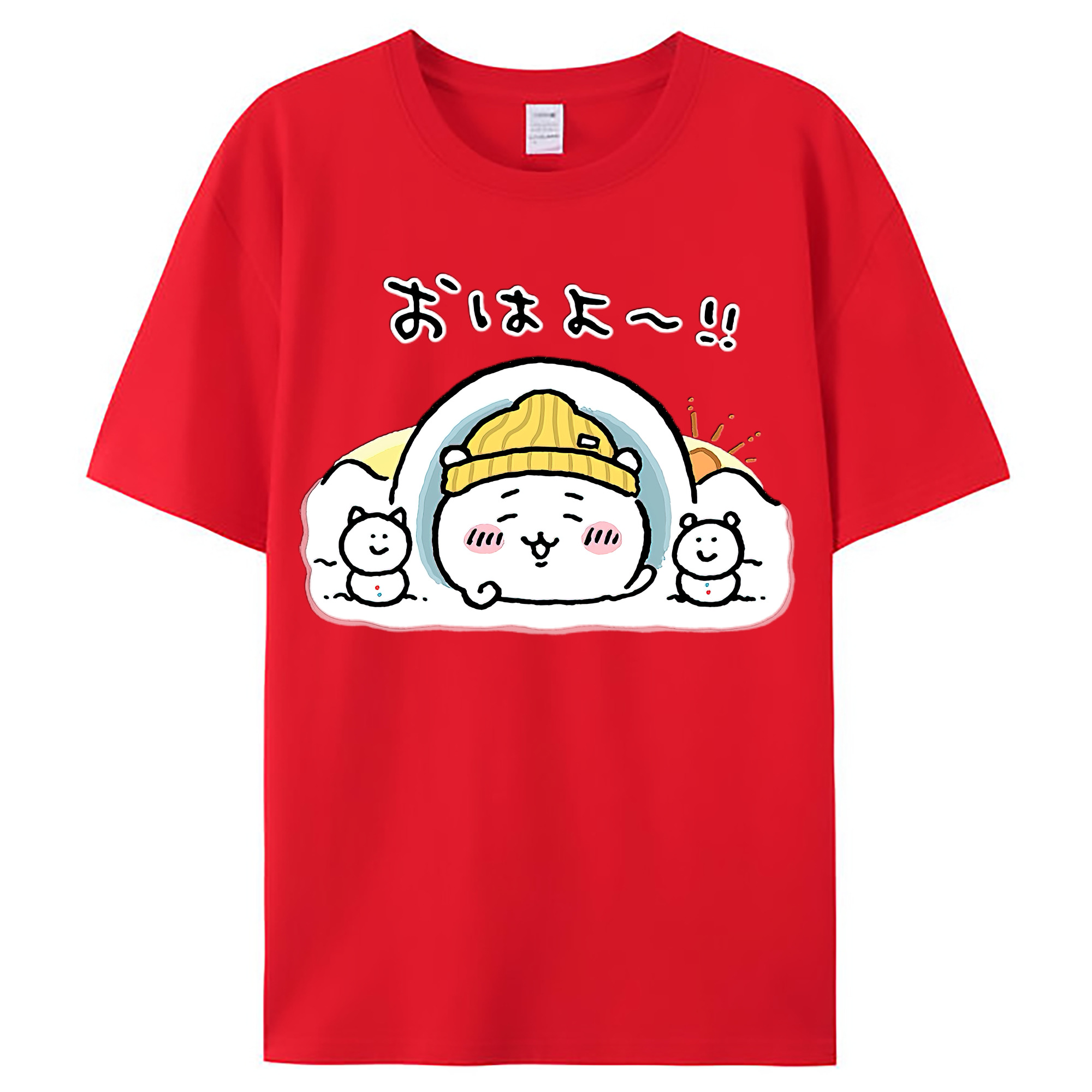 （画像用） ちいかわ ちいかわ Chii-kawa chiikawa レディースカジュアルプリントTシャツ（綿100％）