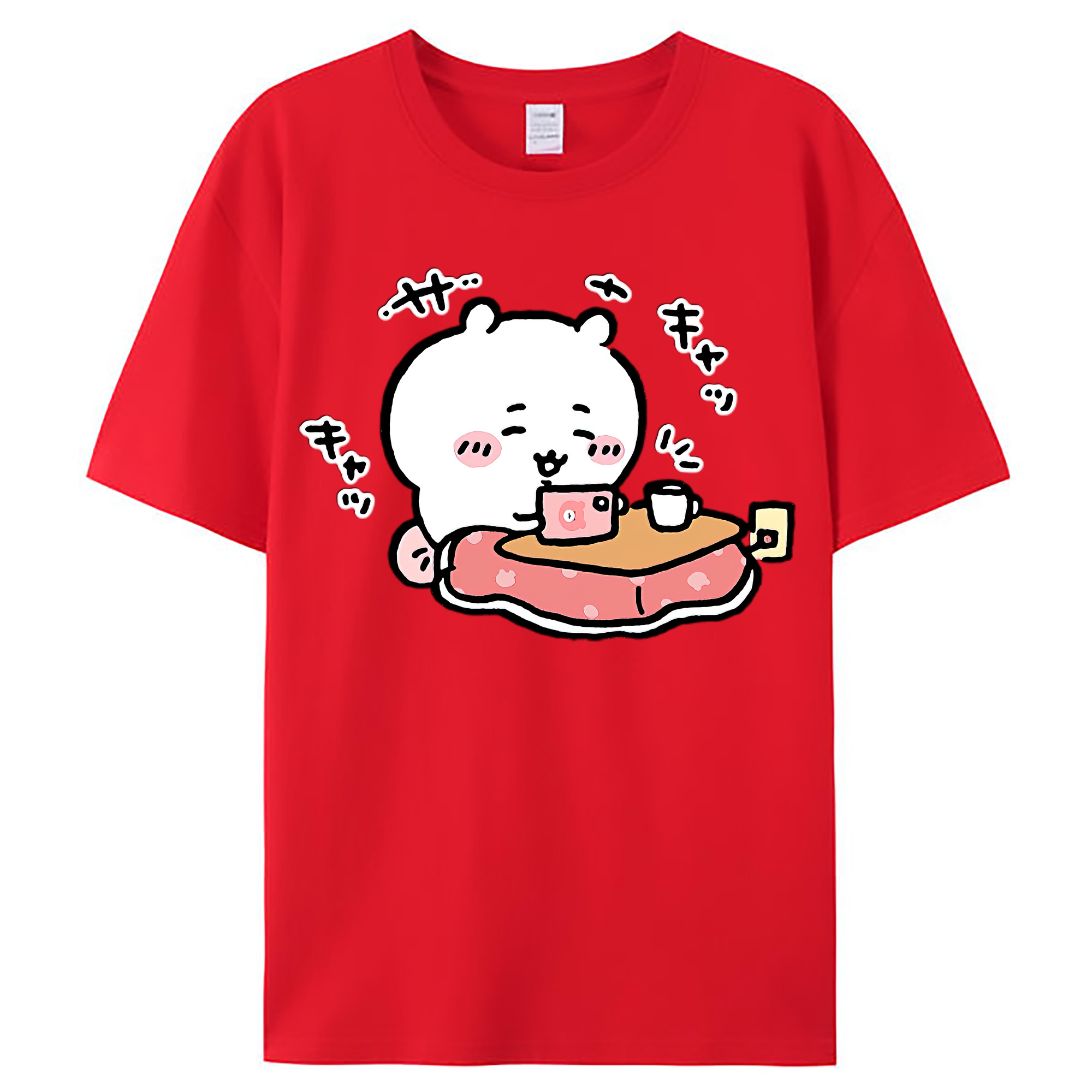 （画像用） ちいかわ ちいかわ Chii-kawa chiikawa レディースカジュアルプリントTシャツ（綿100％）