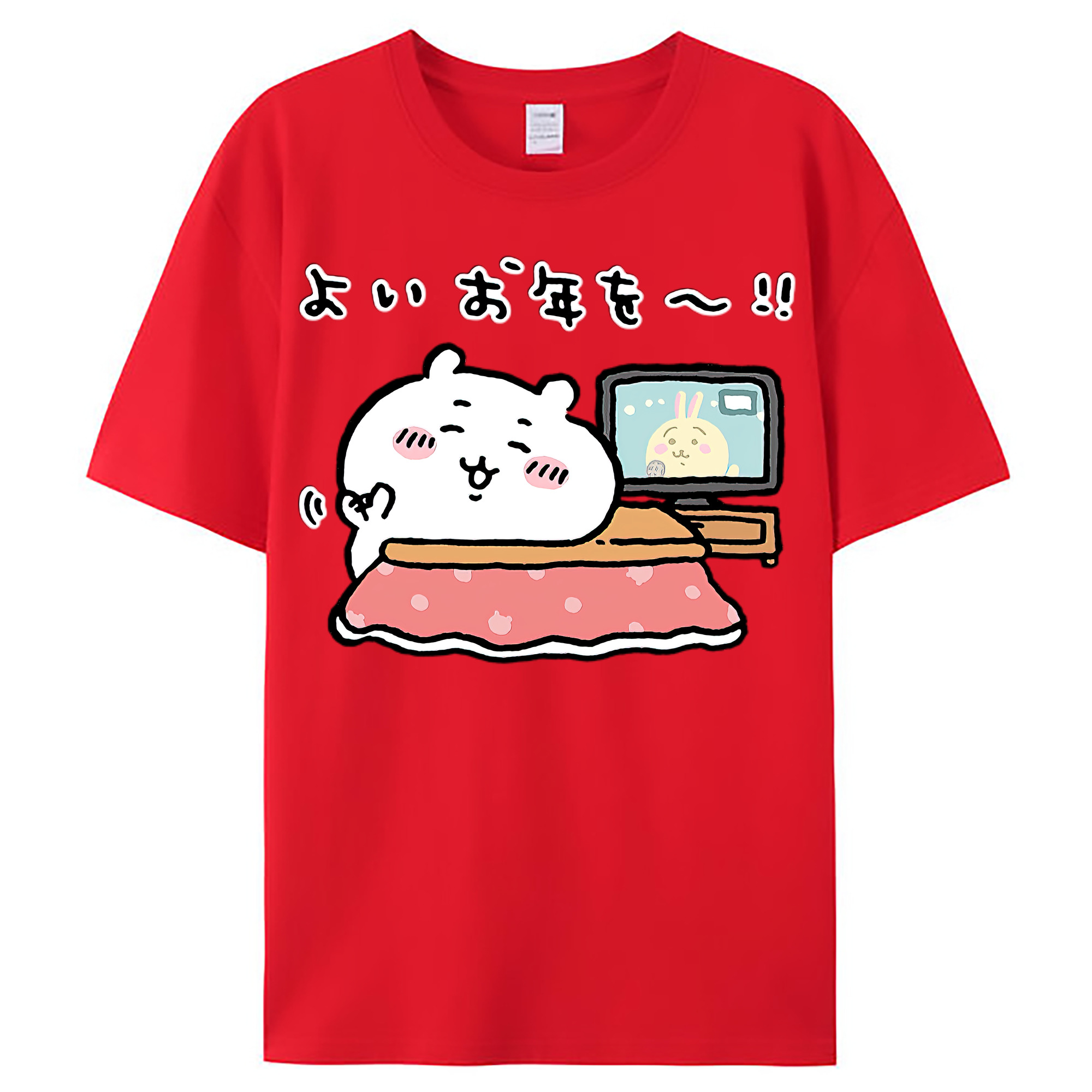 （画像用） ちいかわ ちいかわ Chii-kawa chiikawa レディースカジュアルプリントTシャツ（綿100％）