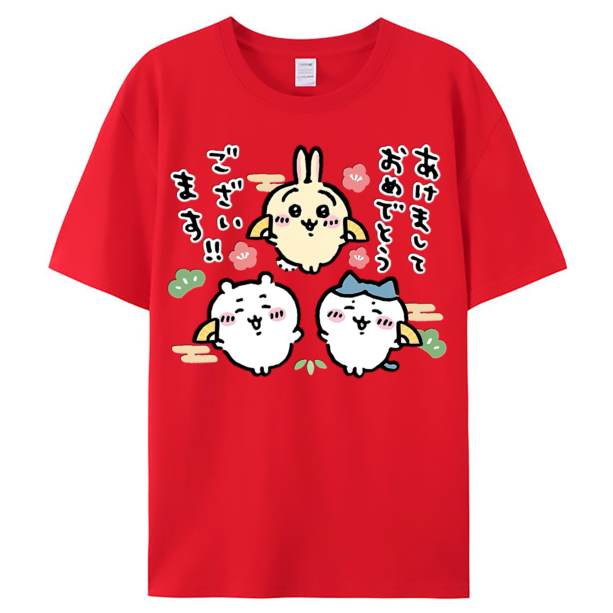（画像用） ちいかわ ちいかわ Chii-kawa chiikawa レディースカジュアルプリントTシャツ（綿100％）
