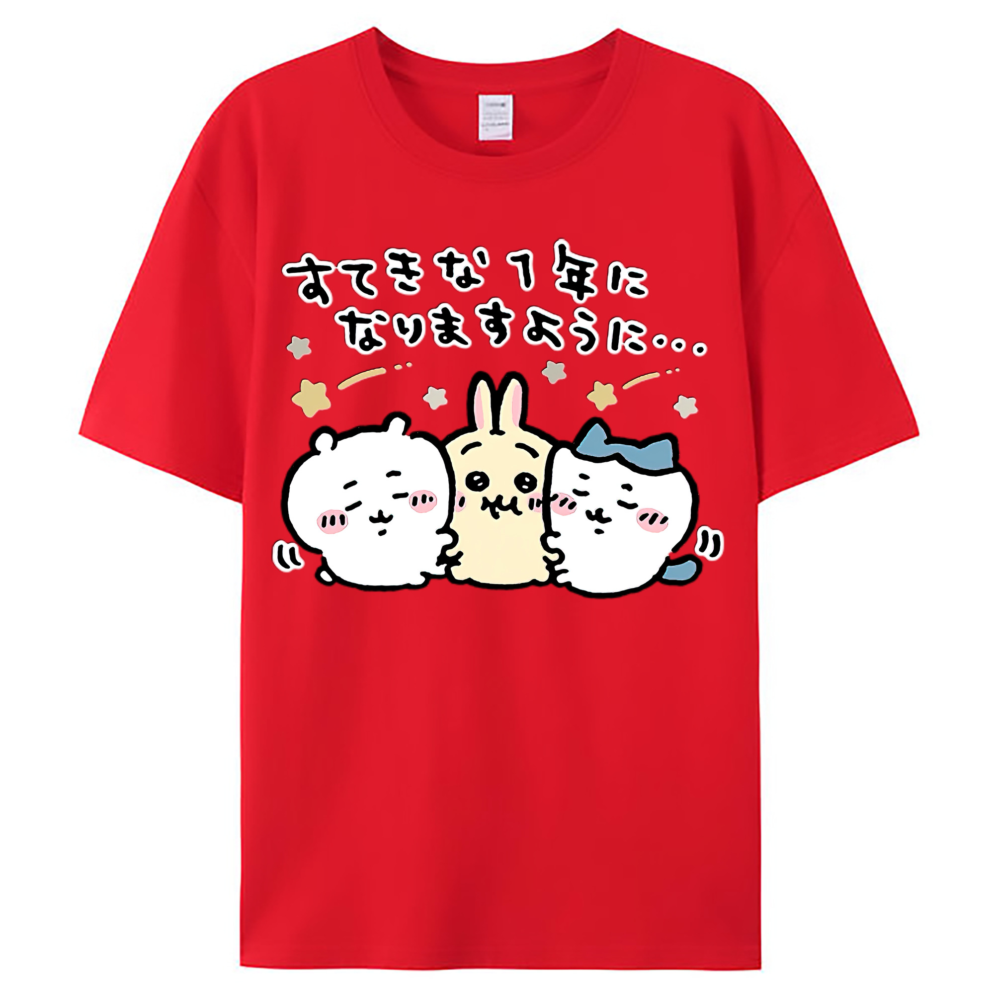 （画像用） ちいかわ ちいかわ Chii-kawa chiikawa レディースカジュアルプリントTシャツ（綿100％）