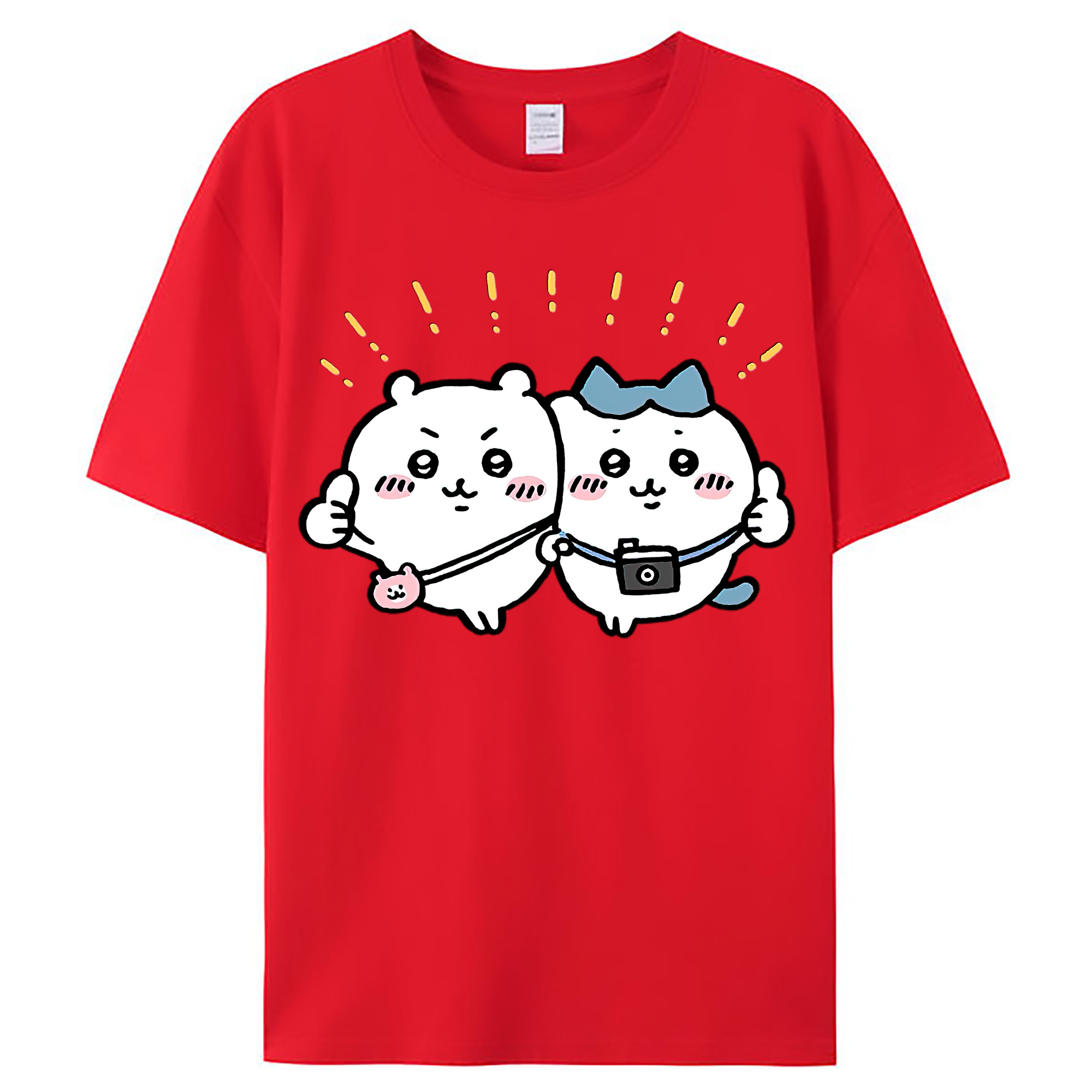 （画像用） ちいかわ ちいかわ Chii-kawa chiikawa レディースカジュアルプリントTシャツ（綿100％）