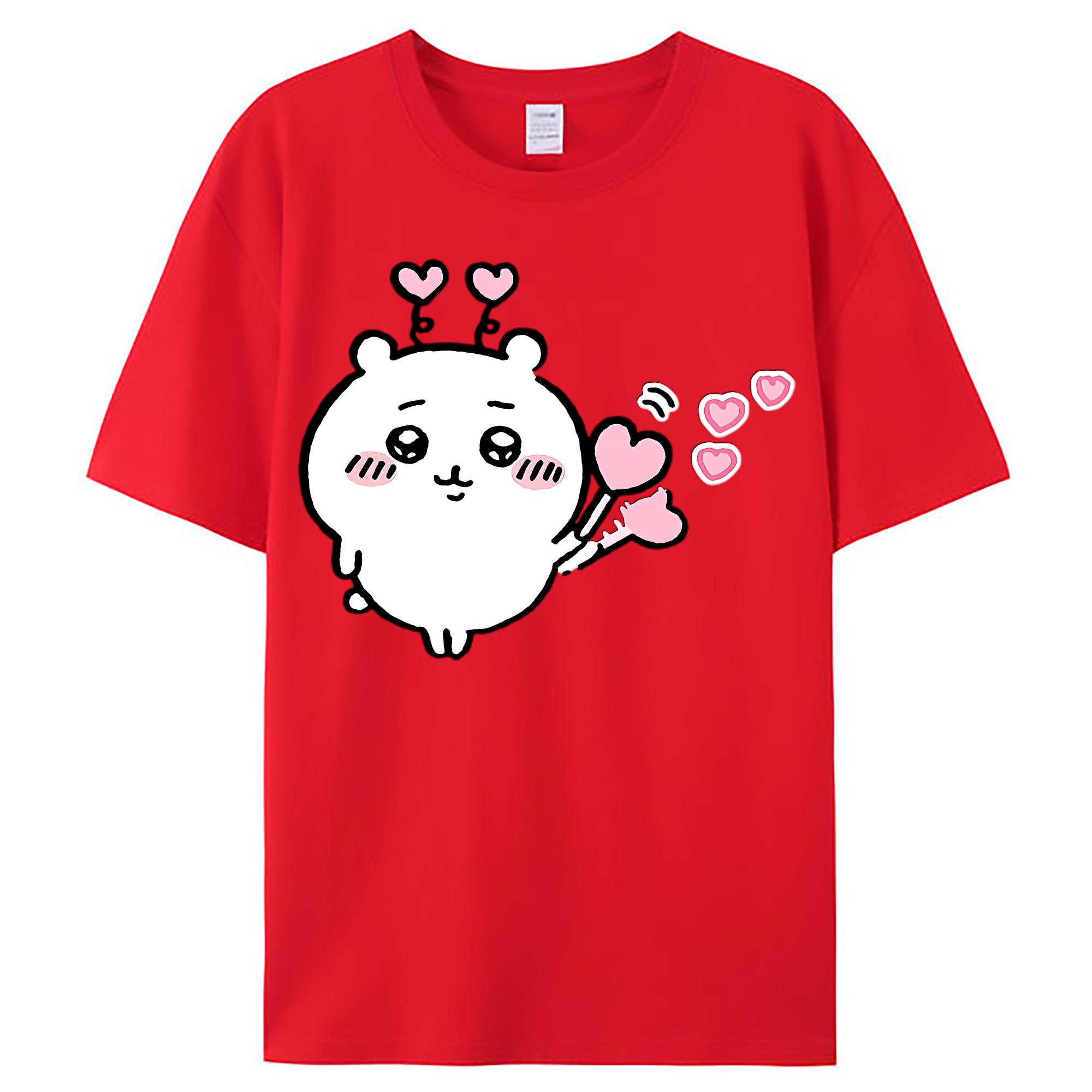 （画像用） ちいかわ ちいかわ Chii-kawa chiikawa レディースカジュアルプリントTシャツ（綿100％）