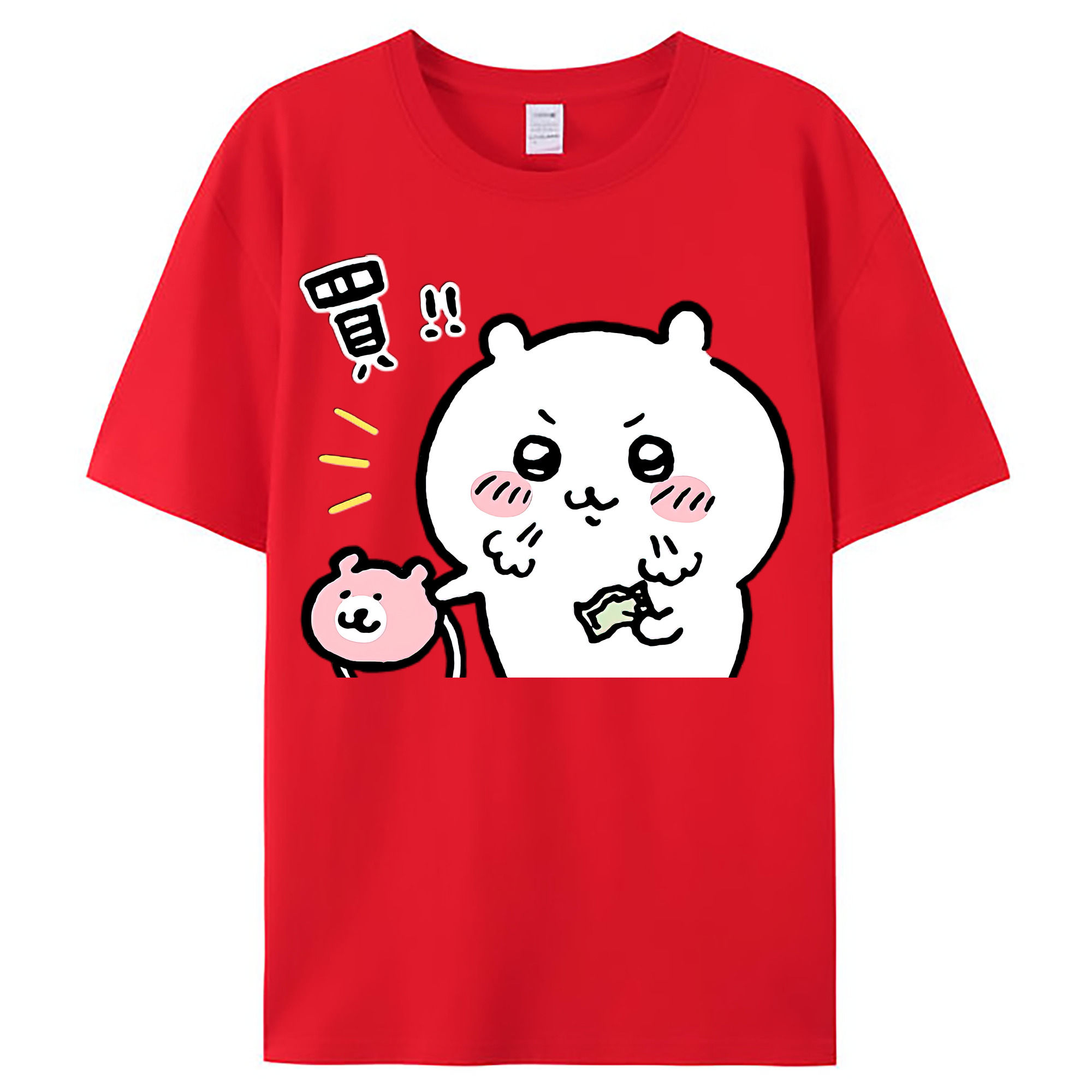 （画像用） ちいかわ ちいかわ Chii-kawa chiikawa レディースカジュアルプリントTシャツ（綿100％）