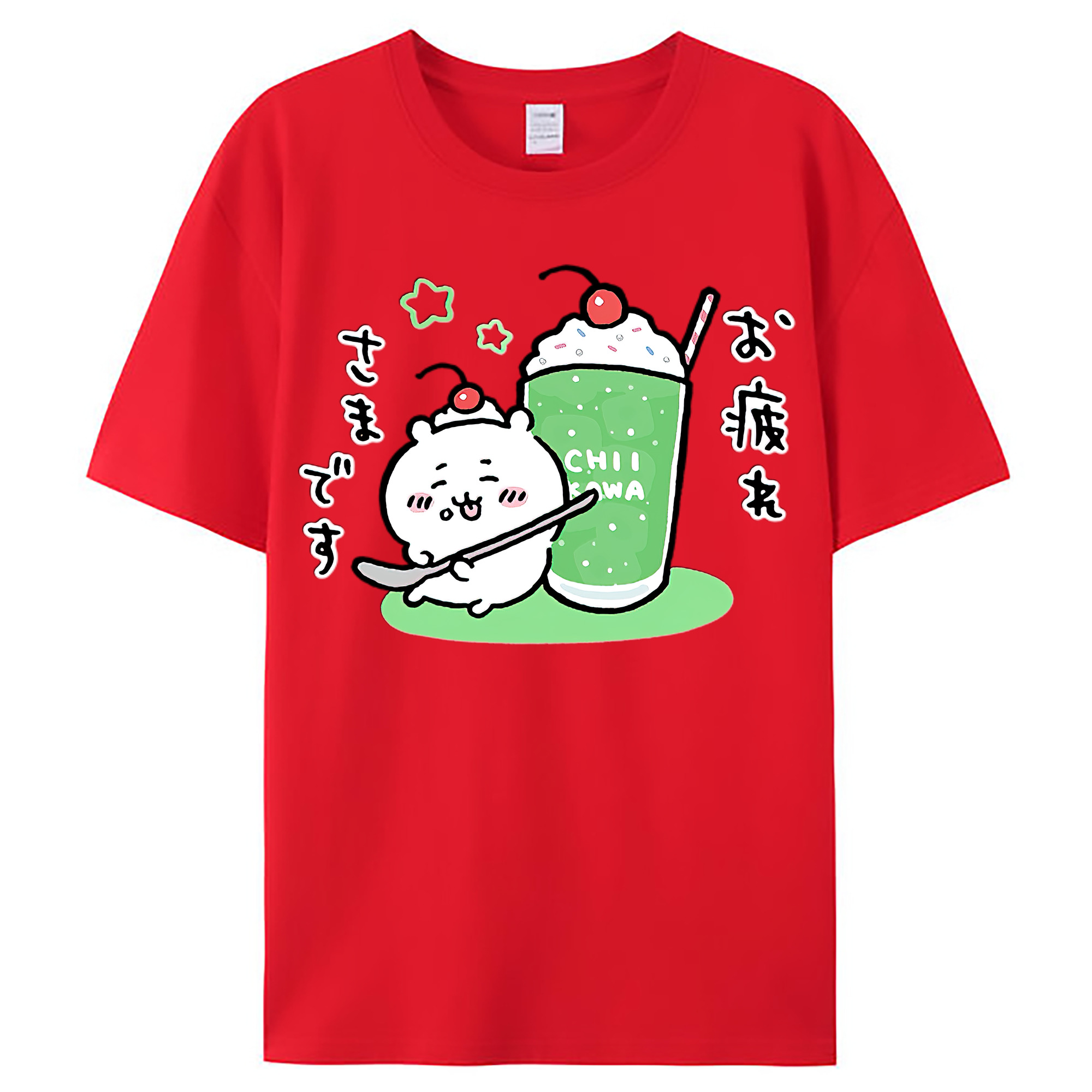 （画像用） ちいかわ ちいかわ Chii-kawa chiikawa レディースカジュアルプリントTシャツ（綿100％）