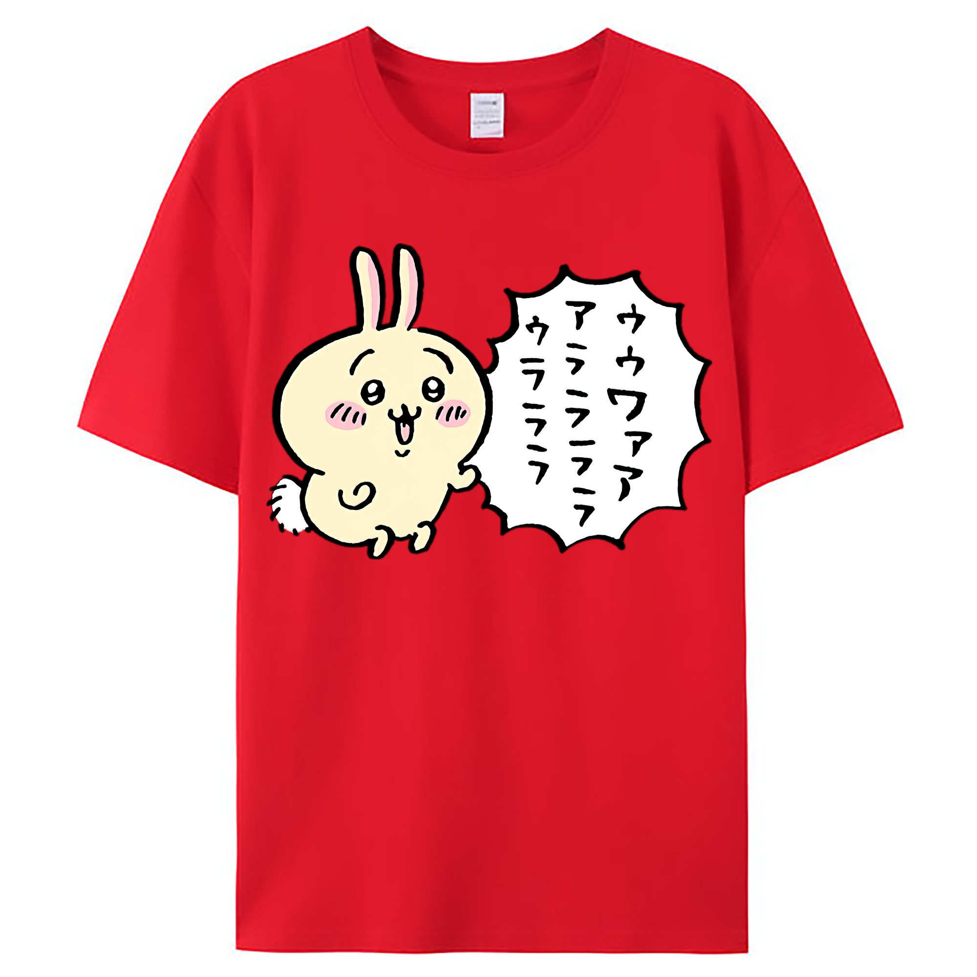 （画像用） ちいかわ うさぎ Chii-kawa usagi レディースカジュアルプリントTシャツ（綿100％）