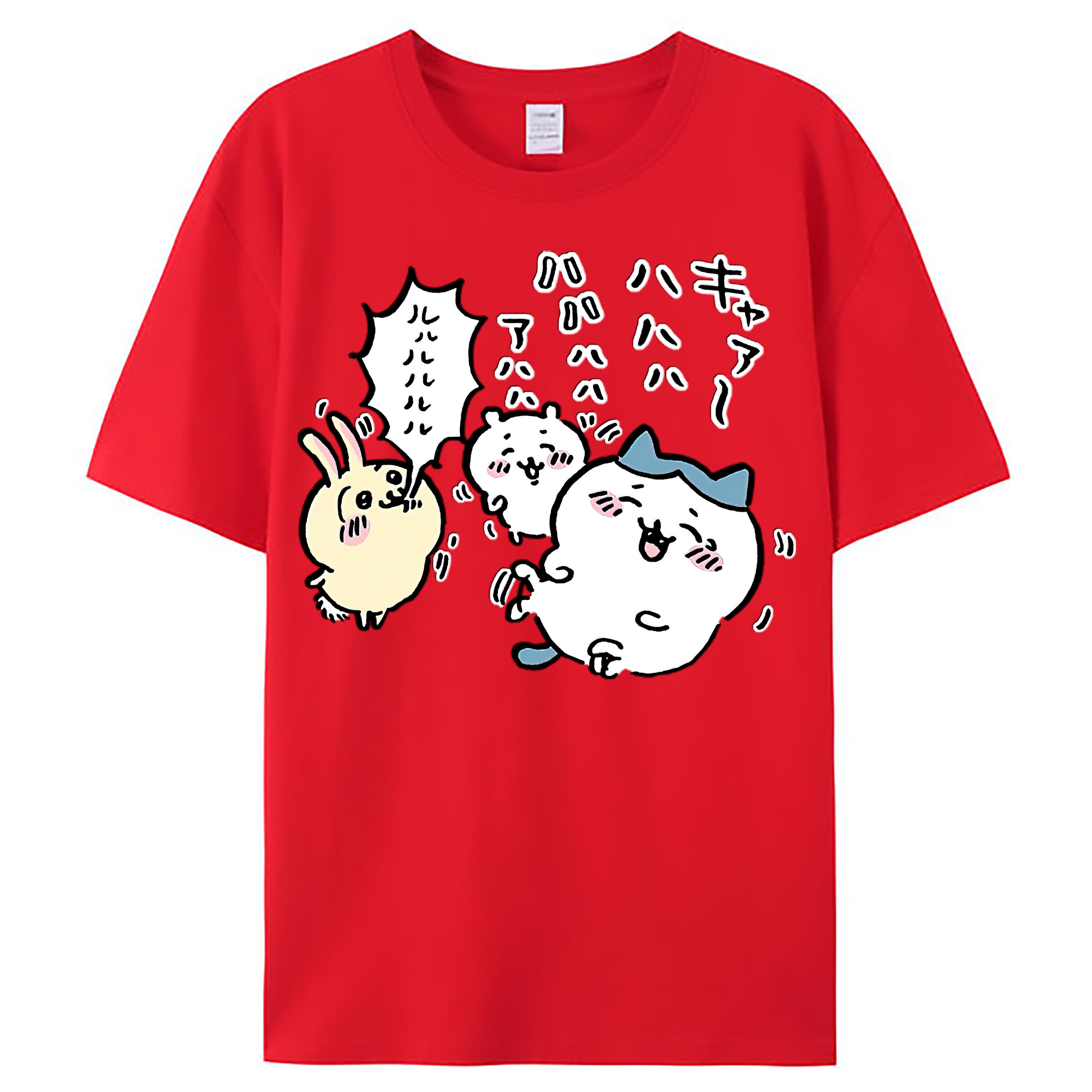 （画像用） ちいかわ うさぎ Chii-kawa usagi レディースカジュアルプリントTシャツ（綿100％）