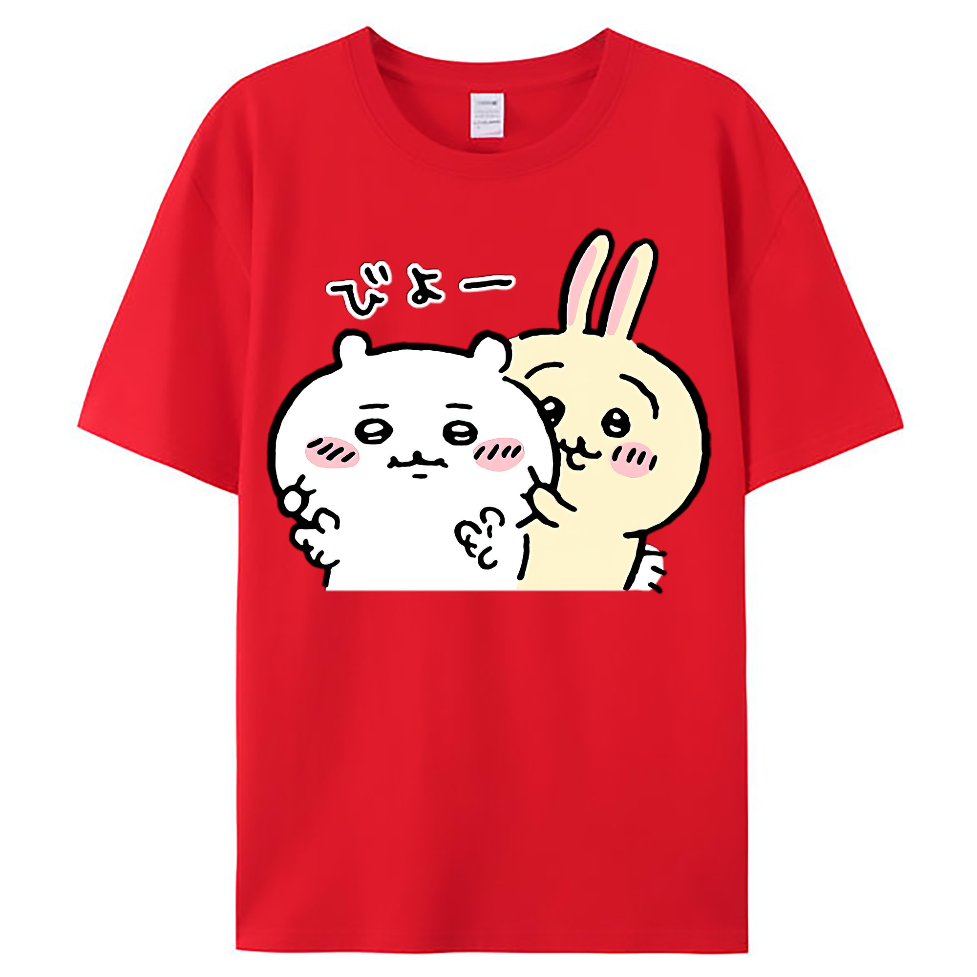 （画像用） ちいかわ うさぎ Chii-kawa usagi レディースカジュアルプリントTシャツ（綿100％）