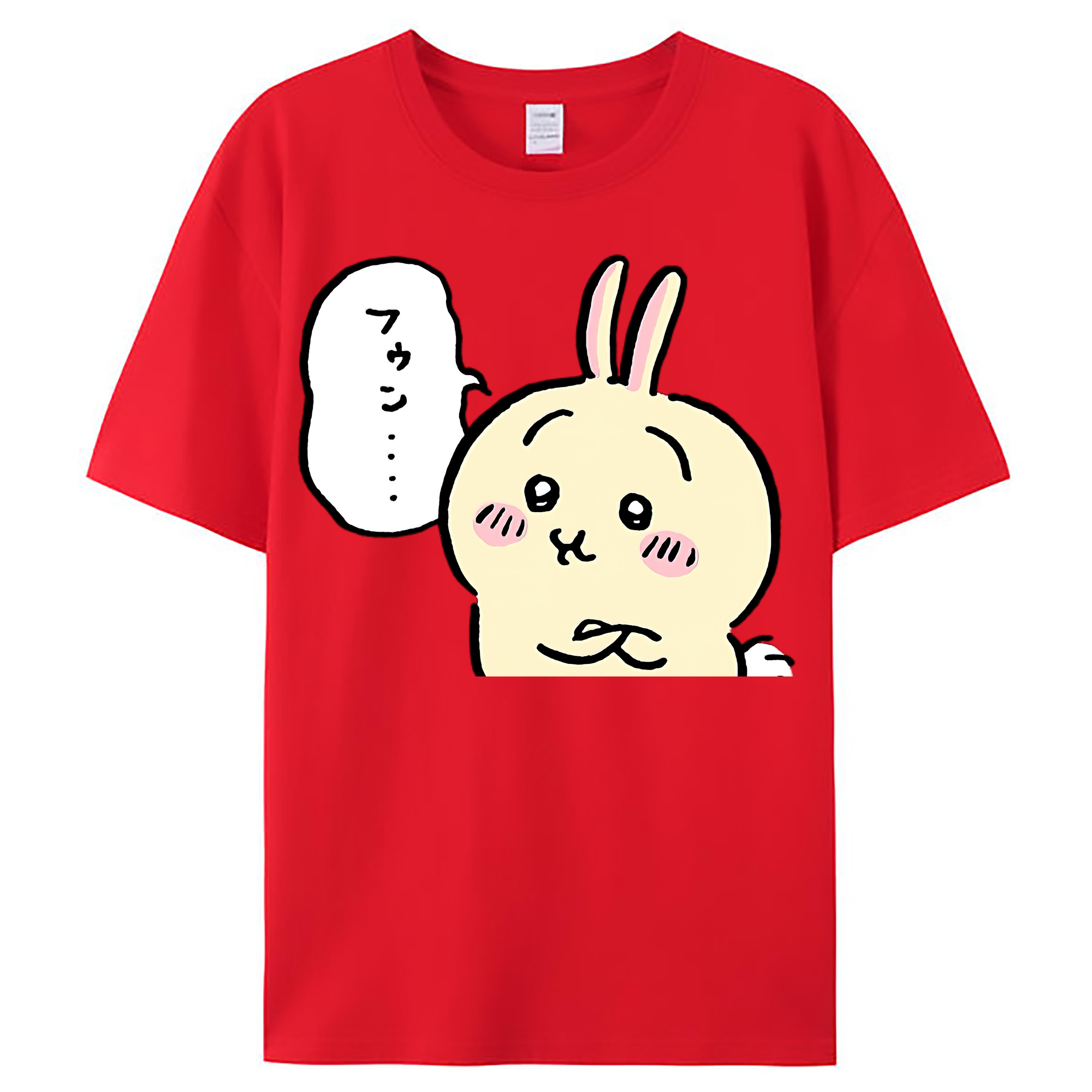 （画像用） ちいかわ うさぎ Chii-kawa usagi レディースカジュアルプリントTシャツ（綿100％）