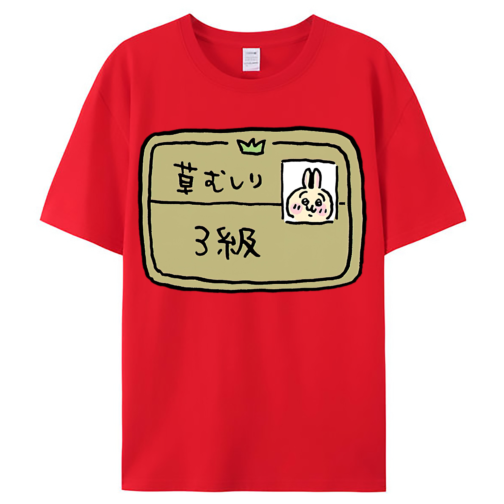 （画像用） ちいかわ うさぎ Chii-kawa usagi レディースカジュアルプリントTシャツ（綿100％）