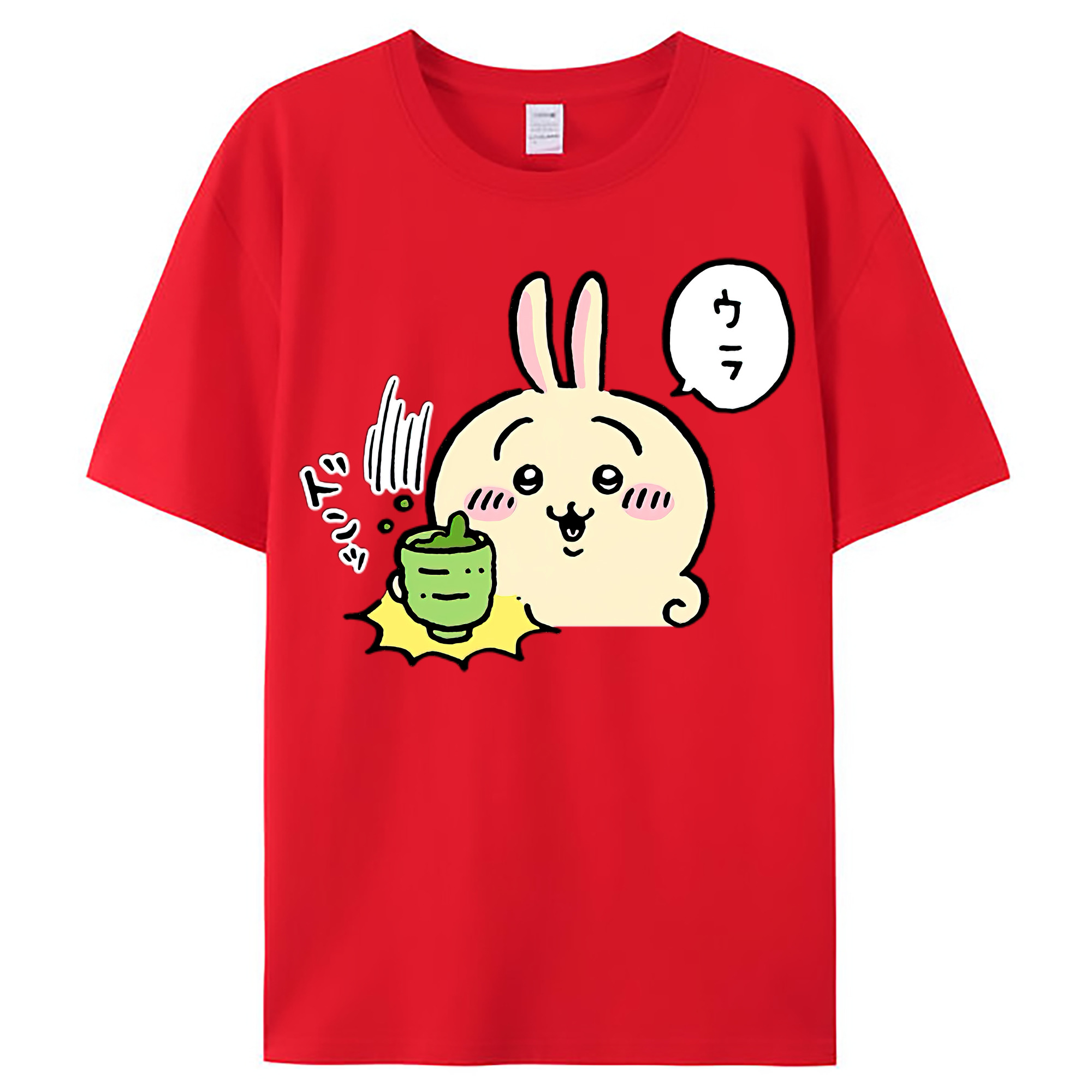 （画像用） ちいかわ うさぎ Chii-kawa usagi レディースカジュアルプリントTシャツ（綿100％）