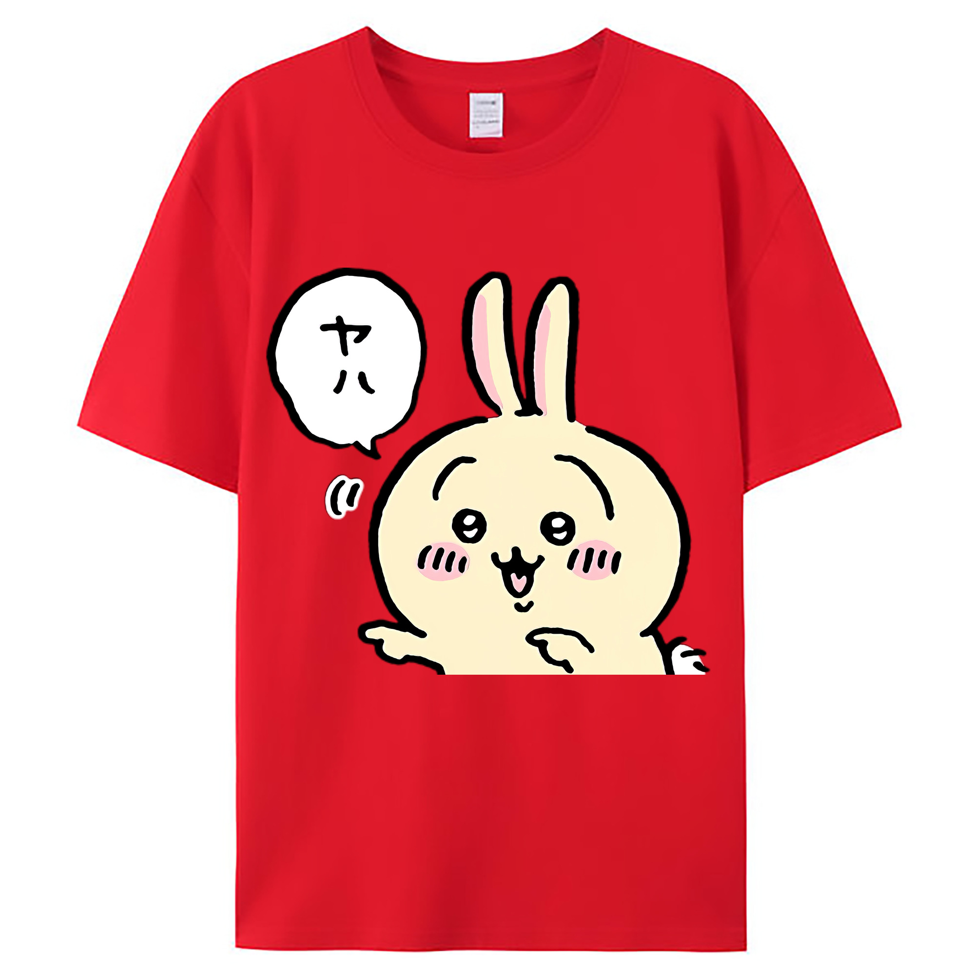 （画像用） ちいかわ うさぎ Chii-kawa usagi レディースカジュアルプリントTシャツ（綿100％）
