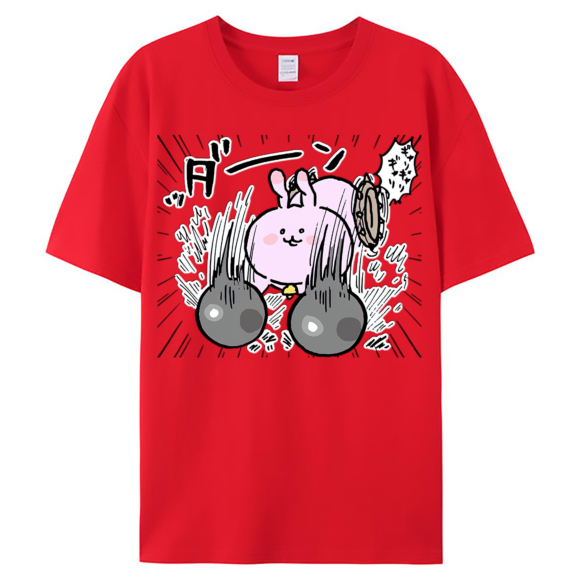 （画像用） ちいかわ うさぎ Chii-kawa usagi レディースカジュアルプリントTシャツ（綿100％）