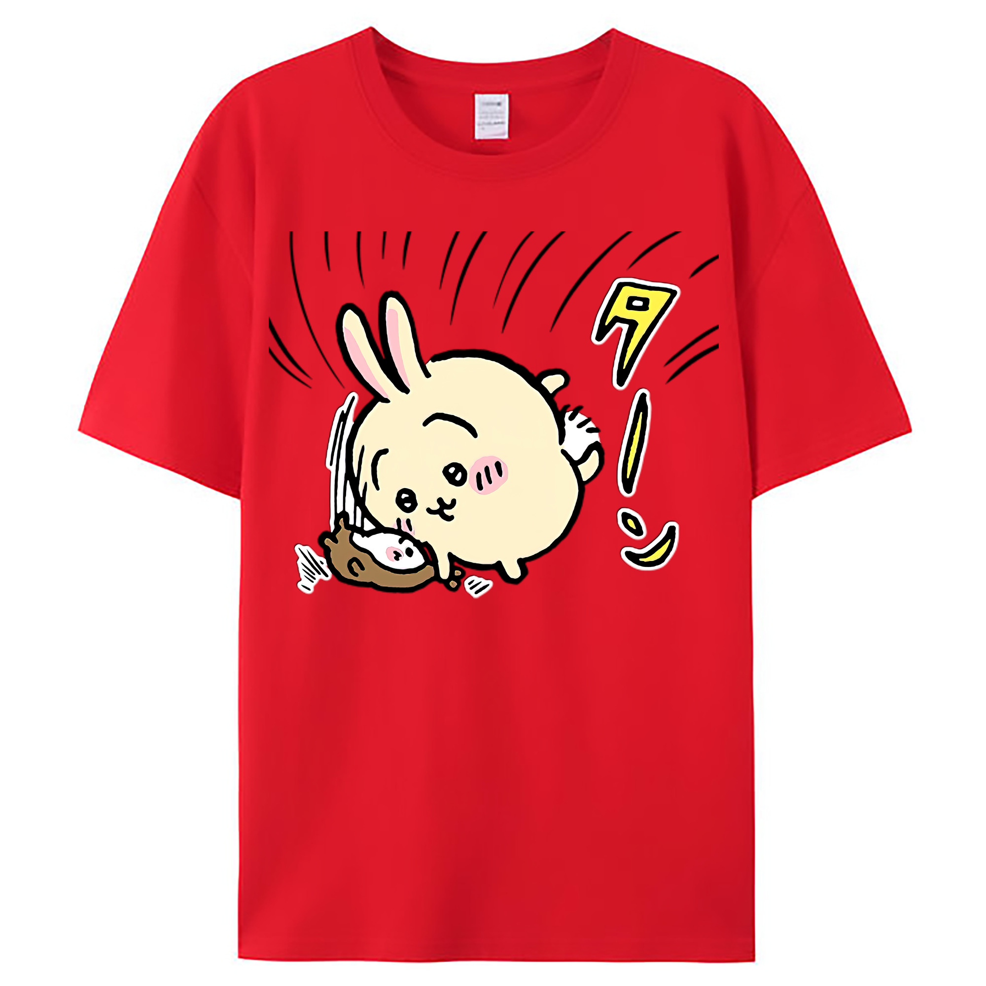 （画像用） ちいかわ うさぎ Chii-kawa usagi レディースカジュアルプリントTシャツ（綿100％）