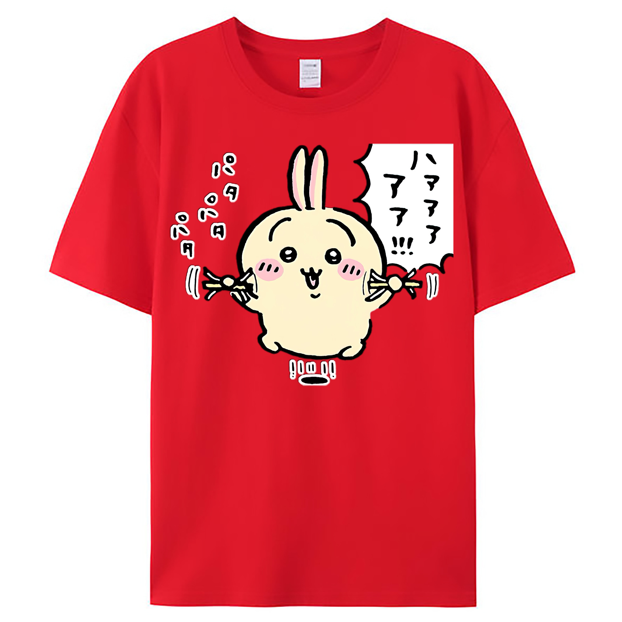 （画像用） ちいかわ うさぎ Chii-kawa usagi レディースカジュアルプリントTシャツ（綿100％）