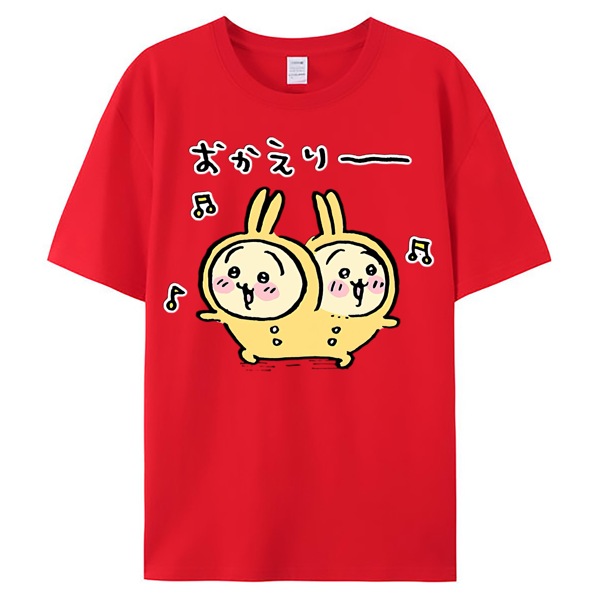 （画像用） ちいかわ うさぎ Chii-kawa usagi レディースカジュアルプリントTシャツ（綿100％）